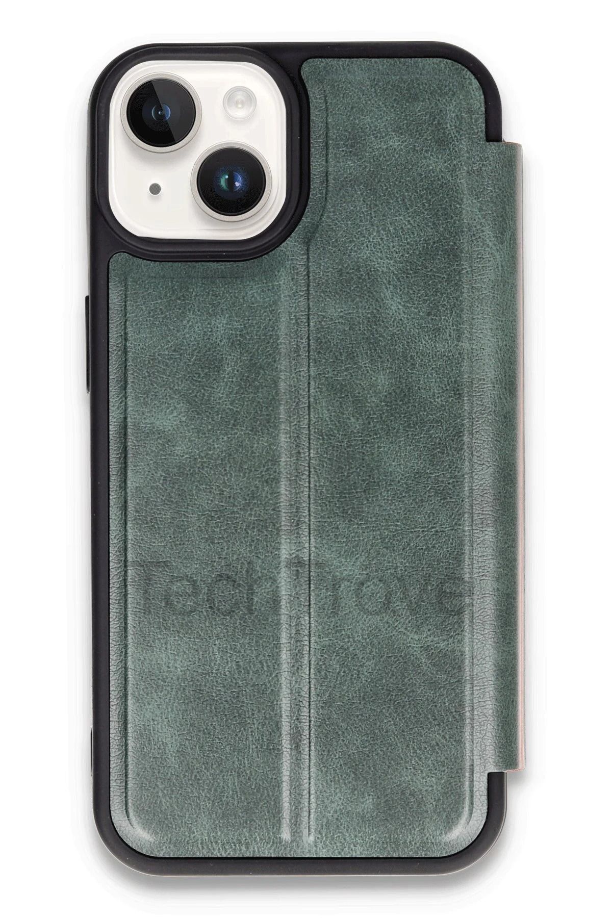 TechTrove iPhone 13 Kılıf Kamera Korumalı İçi Kadife İnce Yapılı Kapaklı Standlı Kartlıklı Deri Kapak