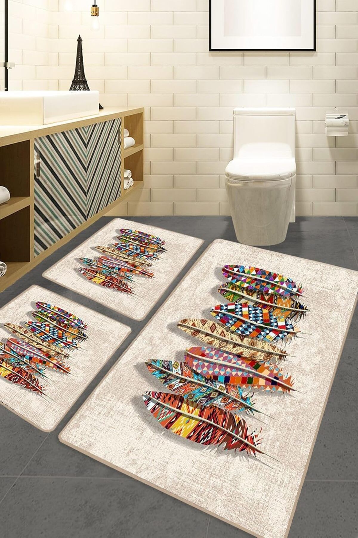 Mena Rise BlackShop Home Rovny 3lü Set Banyo Halısı Djt 1064272