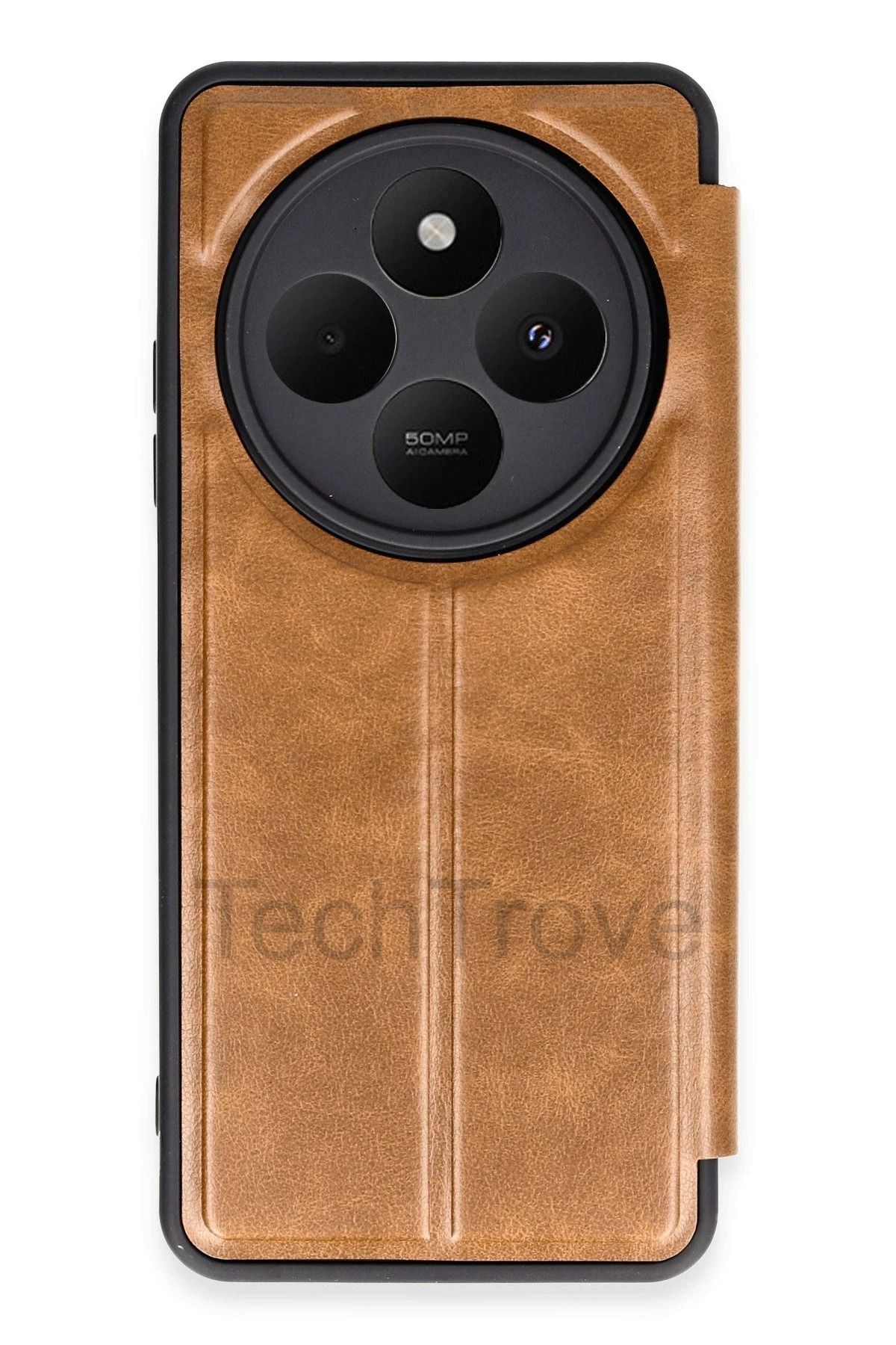TechTrove Xiaomi Redmi 14C Kılıf Kamera Korumalı İçi Kadife İnce Yapılı Kapaklı Standlı Kartlıklı Deri Kapak