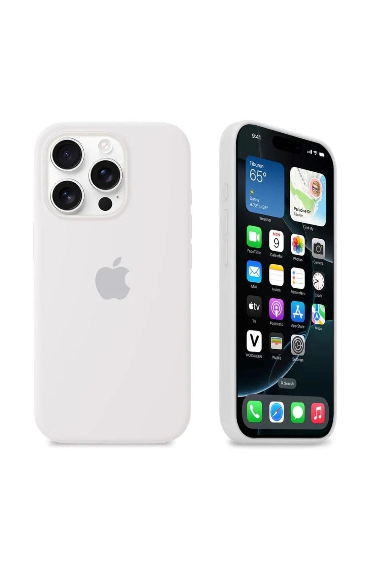 TimuyaCase Iphone 16 ProMax Ile Uyumlu Lansman Silikon Kılıf Premium A Class - Beyaz