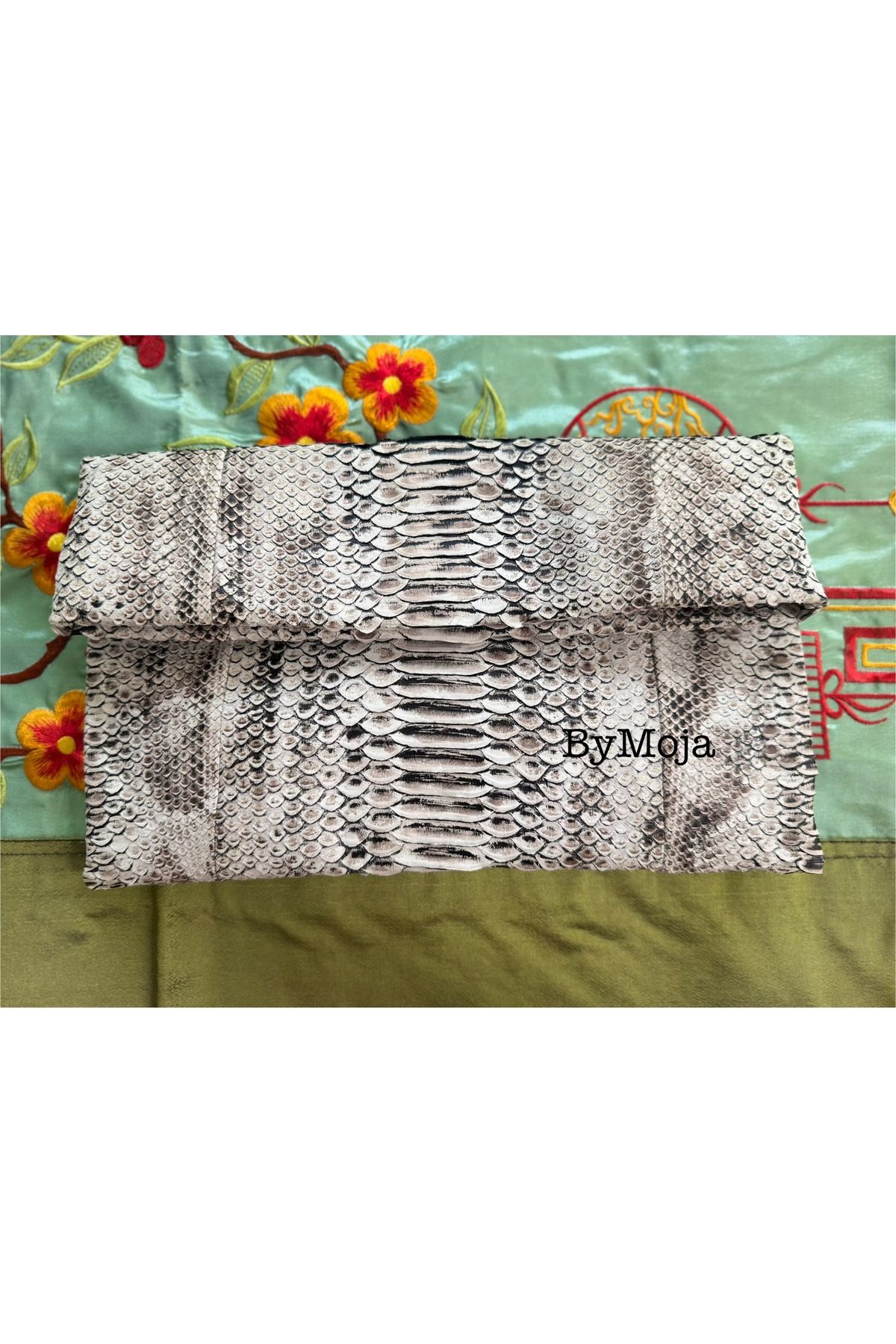 deri Kadın Çanta Hakiki Yılan Piton Derisi Clutch Çanta Aksesuar Python Deri 29cm/18cm Leopar kahve