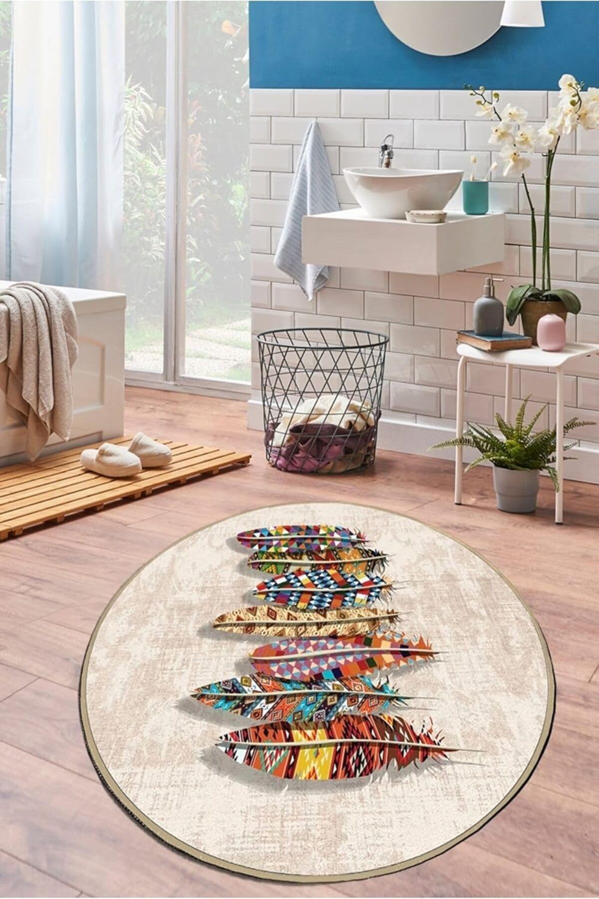 Mena Rise BlackShop Home Rovny Çap 100x100 Cm Banyo Halısı Djt 1064272