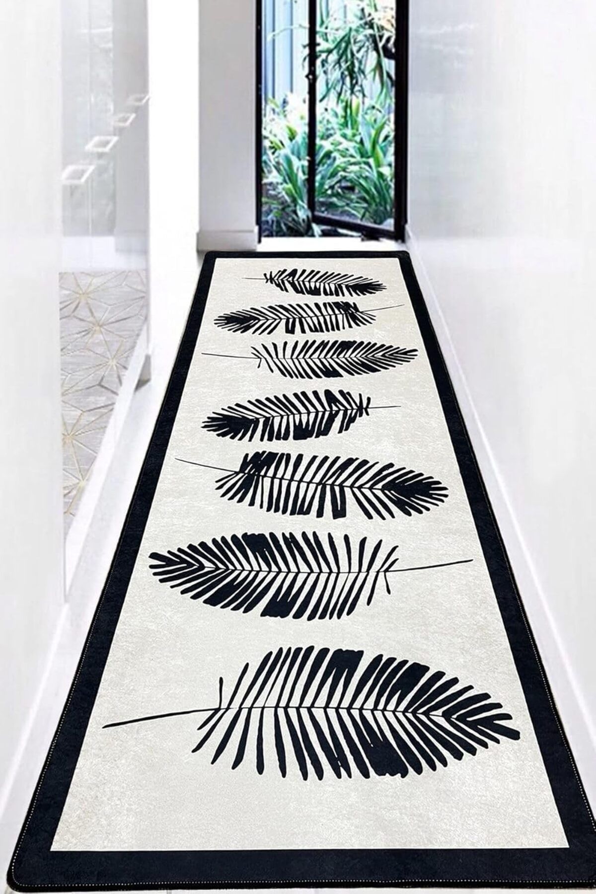 Mena Rise BlackShop Home Hoja Djt Jel Kaymaz Taban Yıkanabilir Yumuşak Yüzey Kesme Halı Yolluk, 100 x 200
