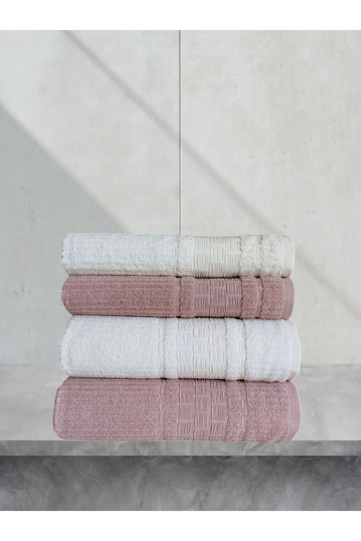Fiesta Luxury Kare Bürümcük 2 adet 50x90 cm ve 2 adet 90x150 cm Kutulu Hamam Takımı