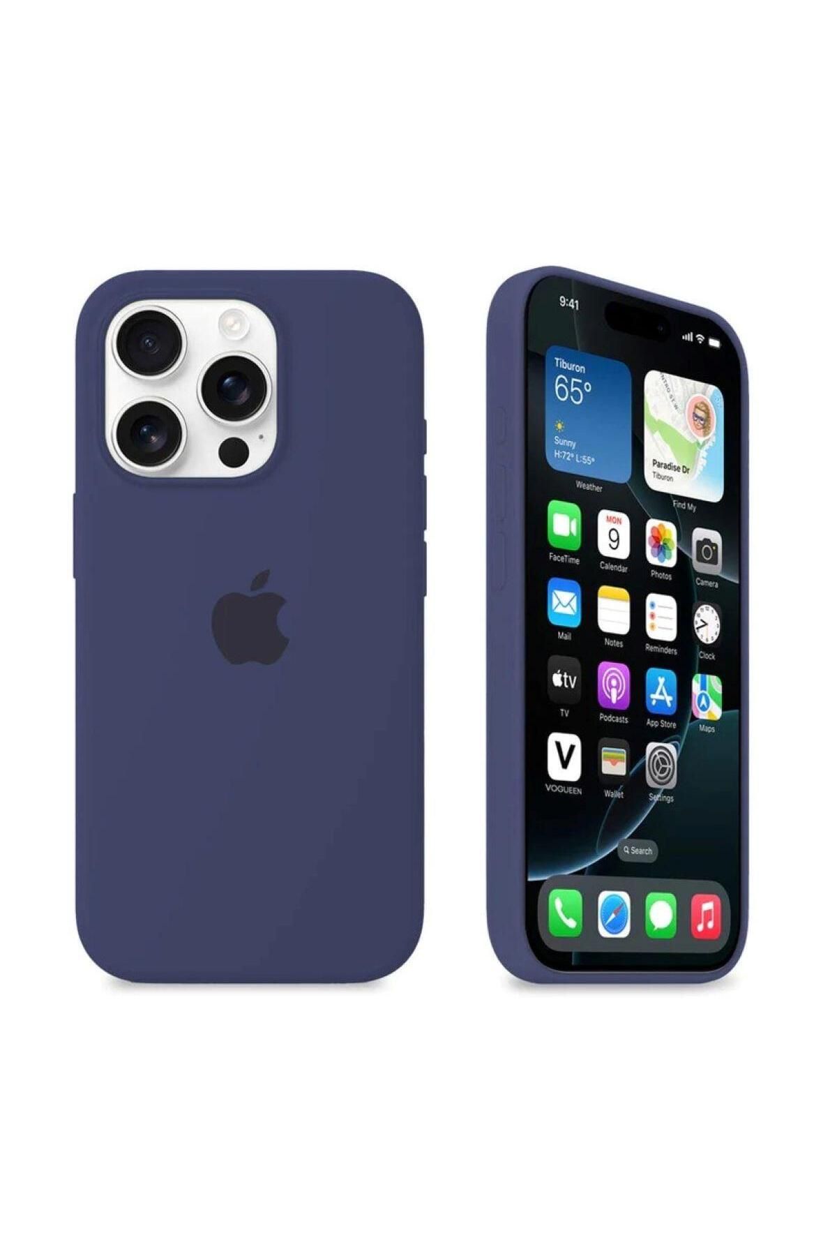 TimuyaCase Iphone 16 ProMax Ile Uyumlu Lansman Silikon Kılıf Premium A Class - Lacivert