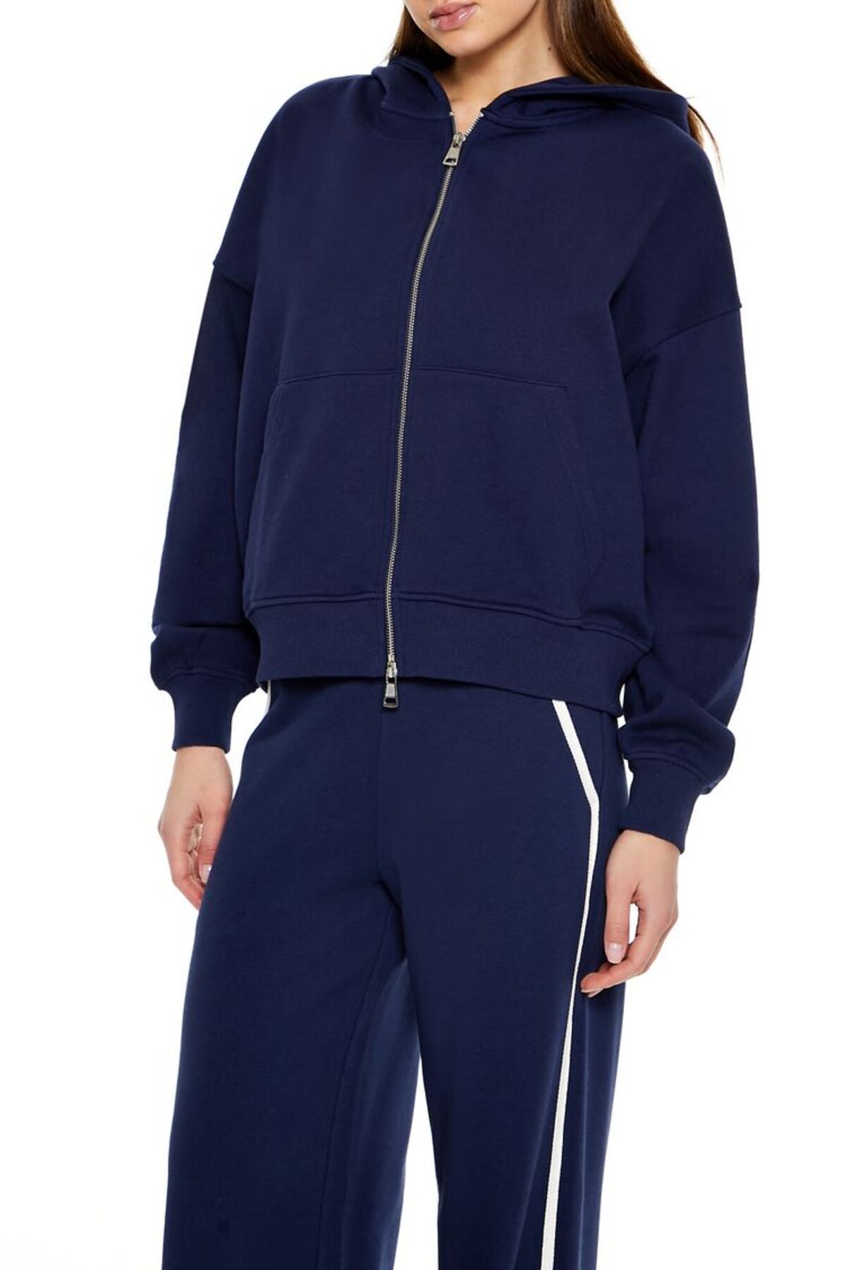 Forever 21 French Terry Kumaş Fermuarlı Sweatshirt