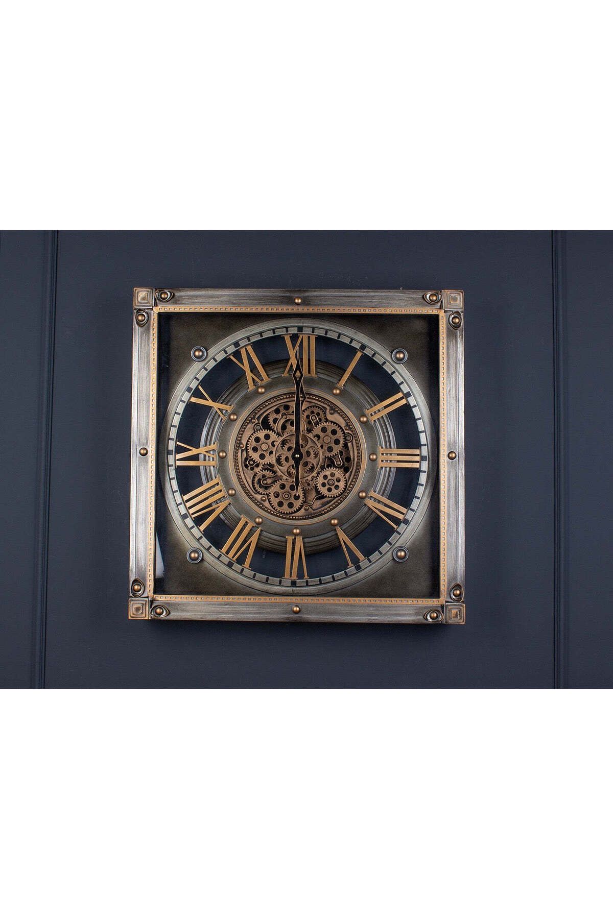 YASAR CONCEPT Metallune Metal Çarklı Duvar Saati 60 Cm