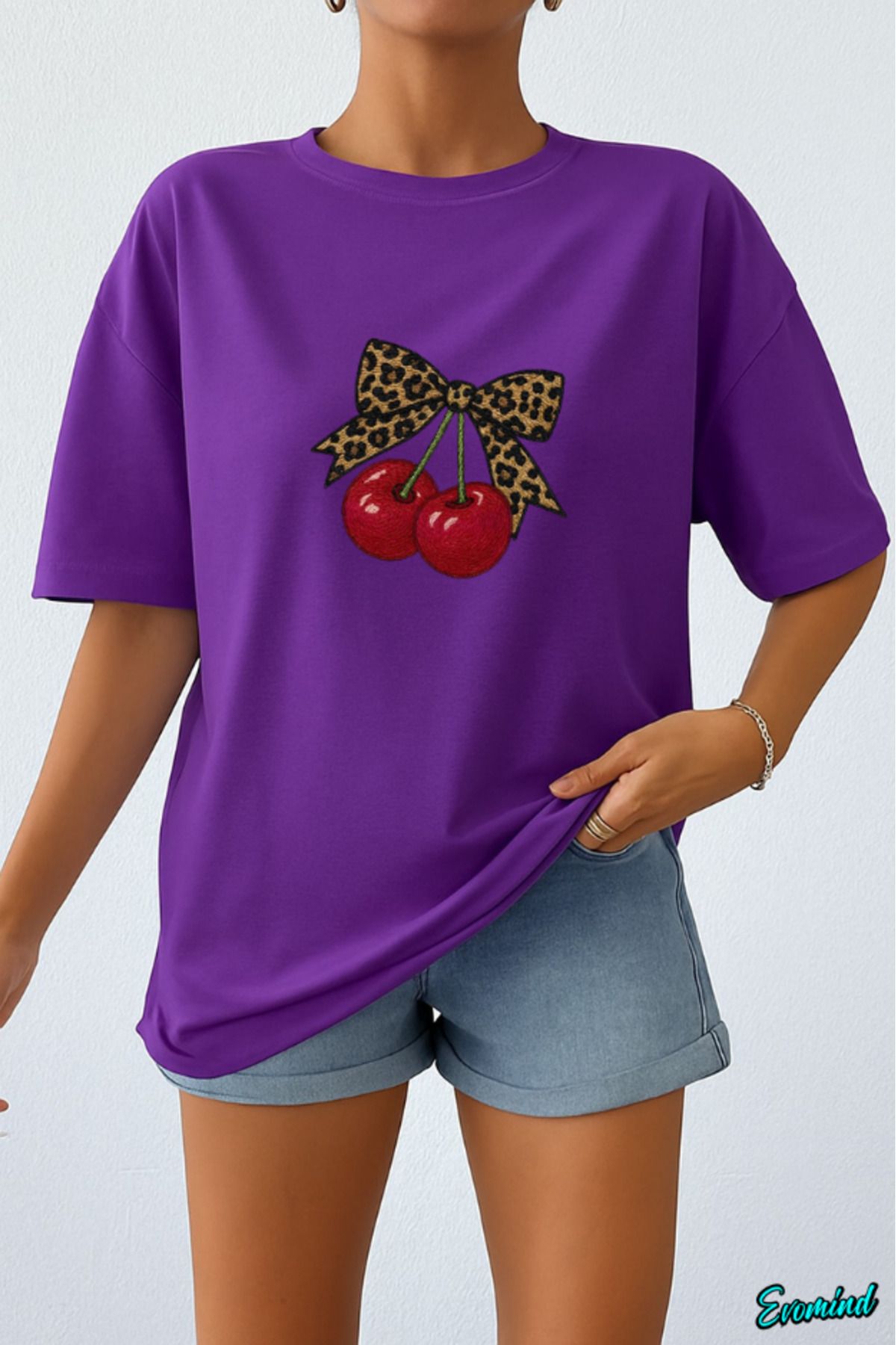 Evomind Kiraz Baskılı Unisex T-shirt