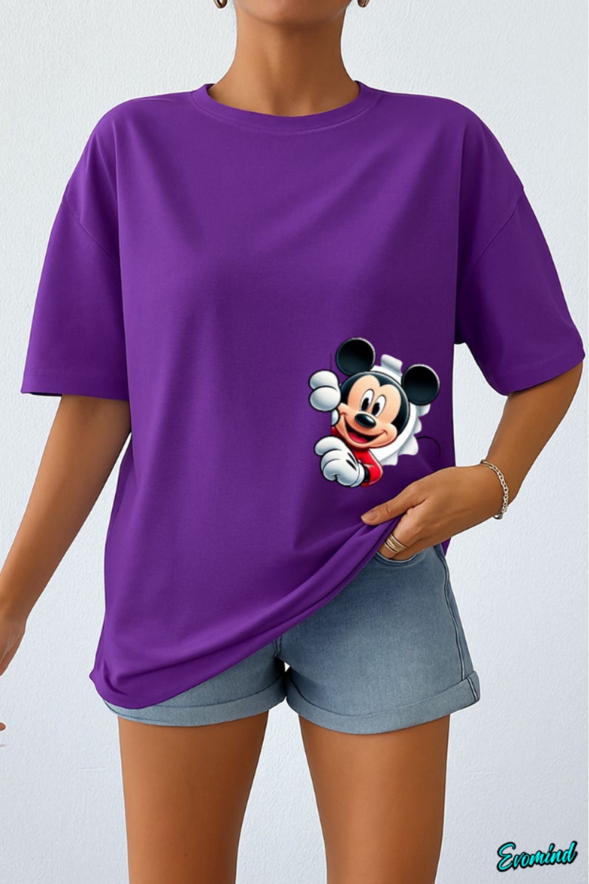 Evomind Çizgi Karakter Baskılı Unisex T-shirt