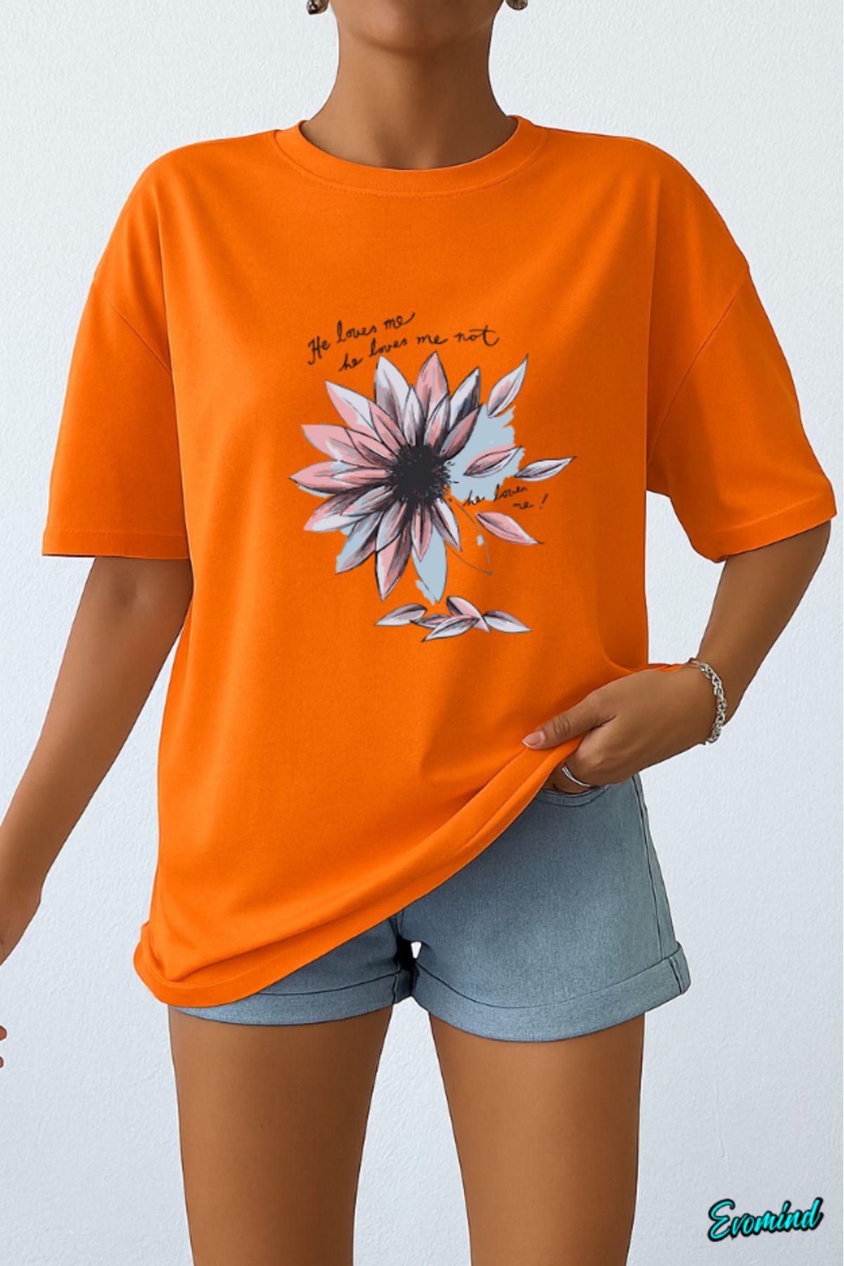 Evomind Papatya Baskılı Unisex T-shirt