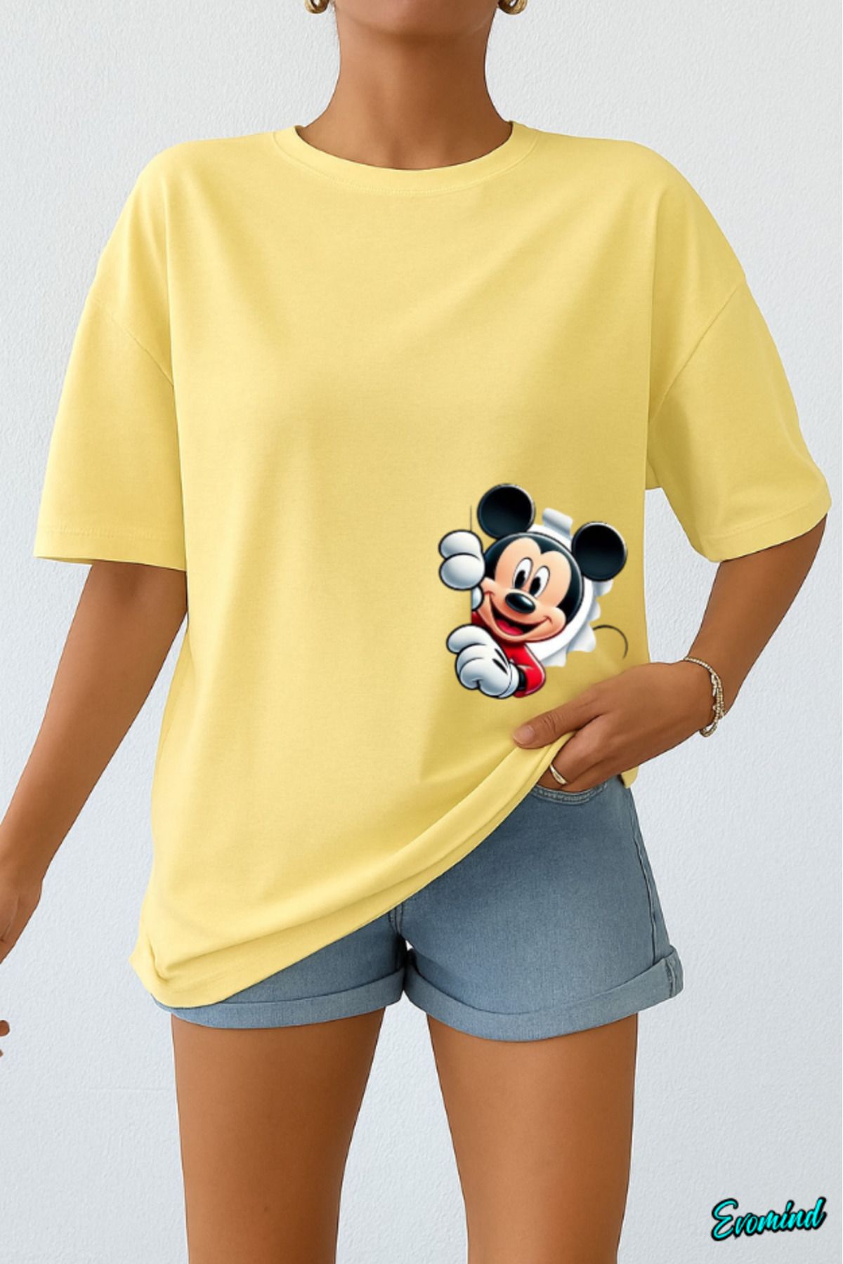 Evomind Çizgi Karakter Baskılı Unisex T-shirt