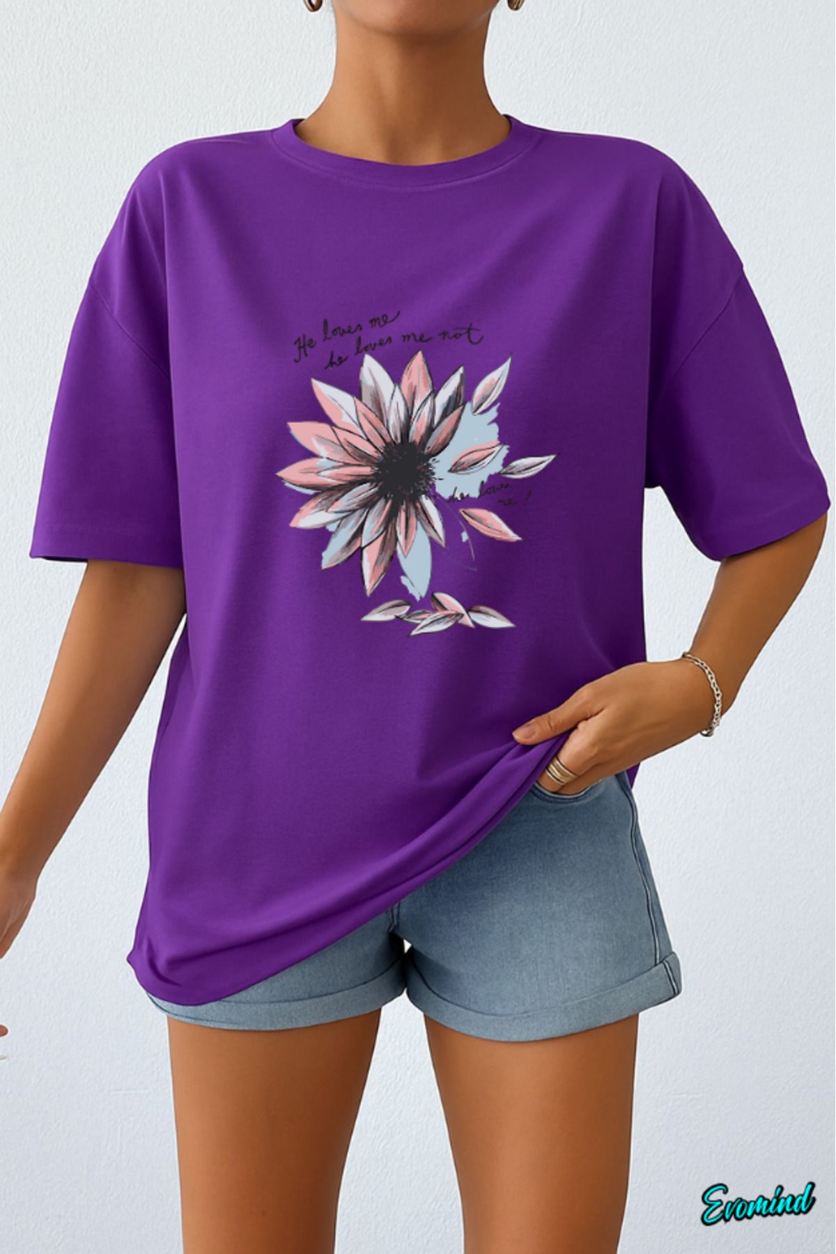 Evomind Papatya Baskılı Unisex T-shirt
