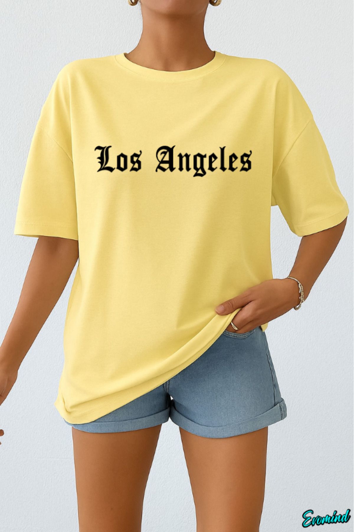 Evomind Los Angeles Baskılı Unisex T-shirt