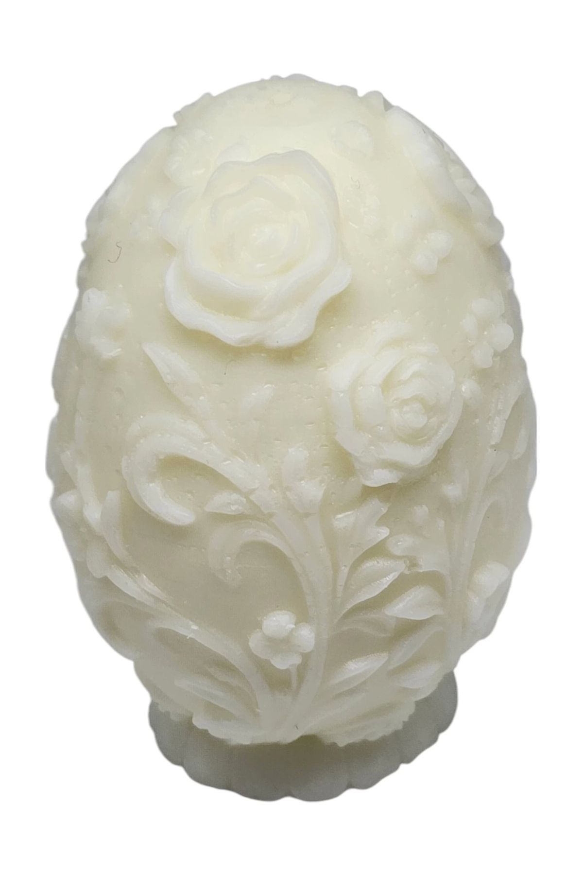 HACESHOP El İşlemeli Yumurta Mum – Handcrafted Floral Egg Candle
