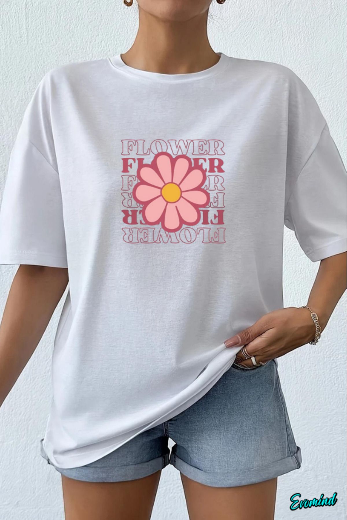 Evomind Flower Baskılı Unisex T-shirt