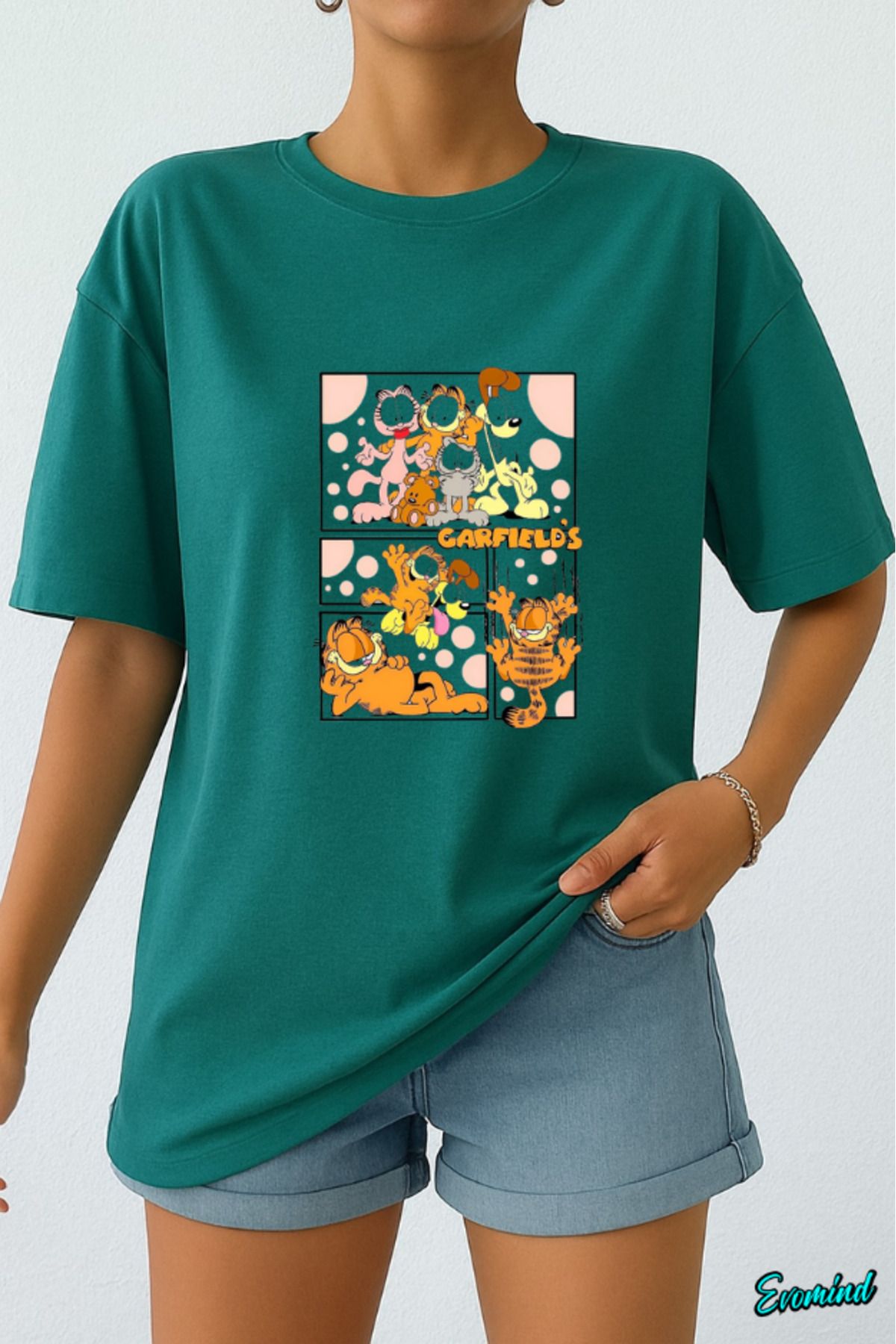 Evomind Çizgi Karakter Baskılı Unisex T-shirt