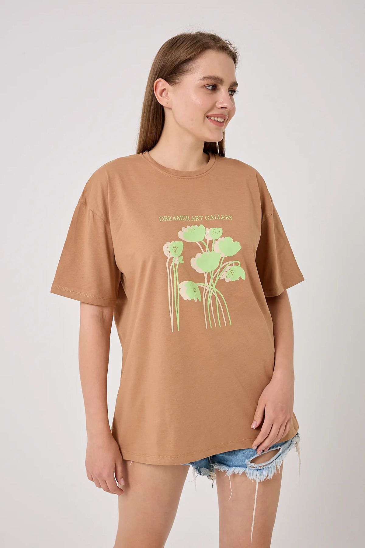 sernoy lomera SL4614-Oversize DREAMER ART GALLERY Yazı Baskılı T-Shirt