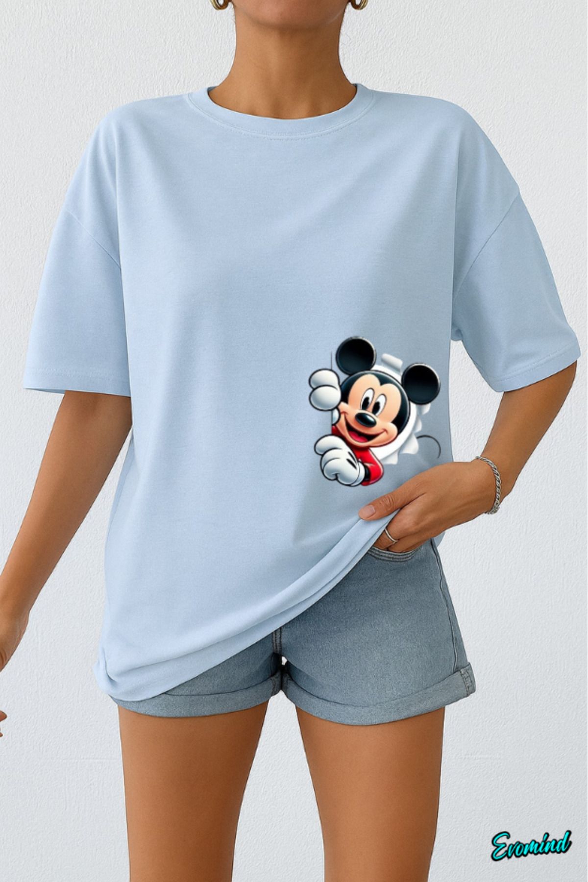 Evomind Çizgi Karakter Baskılı Unisex T-shirt