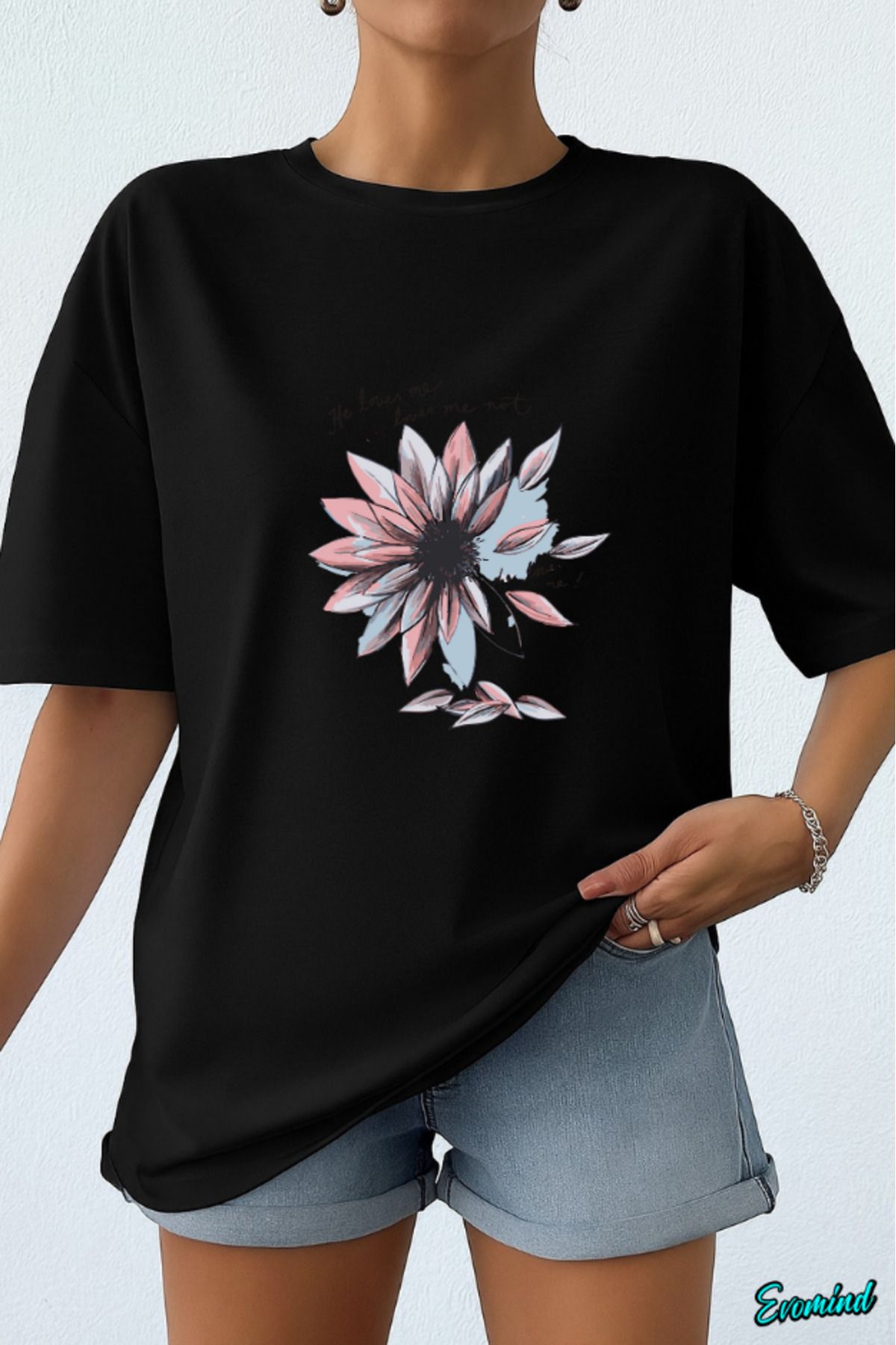 Evomind Papatya Baskılı Unisex T-shirt