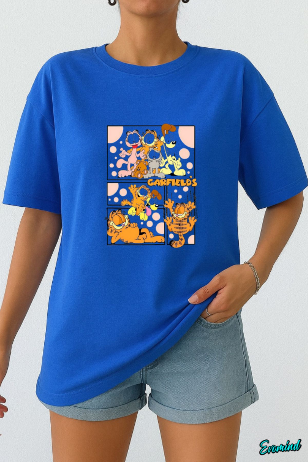 Evomind Çizgi Karakter Baskılı Unisex T-shirt