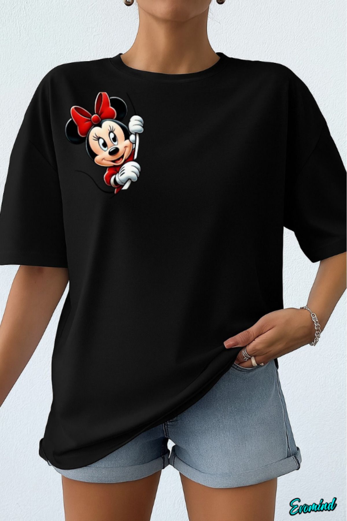 Evomind Çizgi Karakter Baskılı Unisex T-shirt