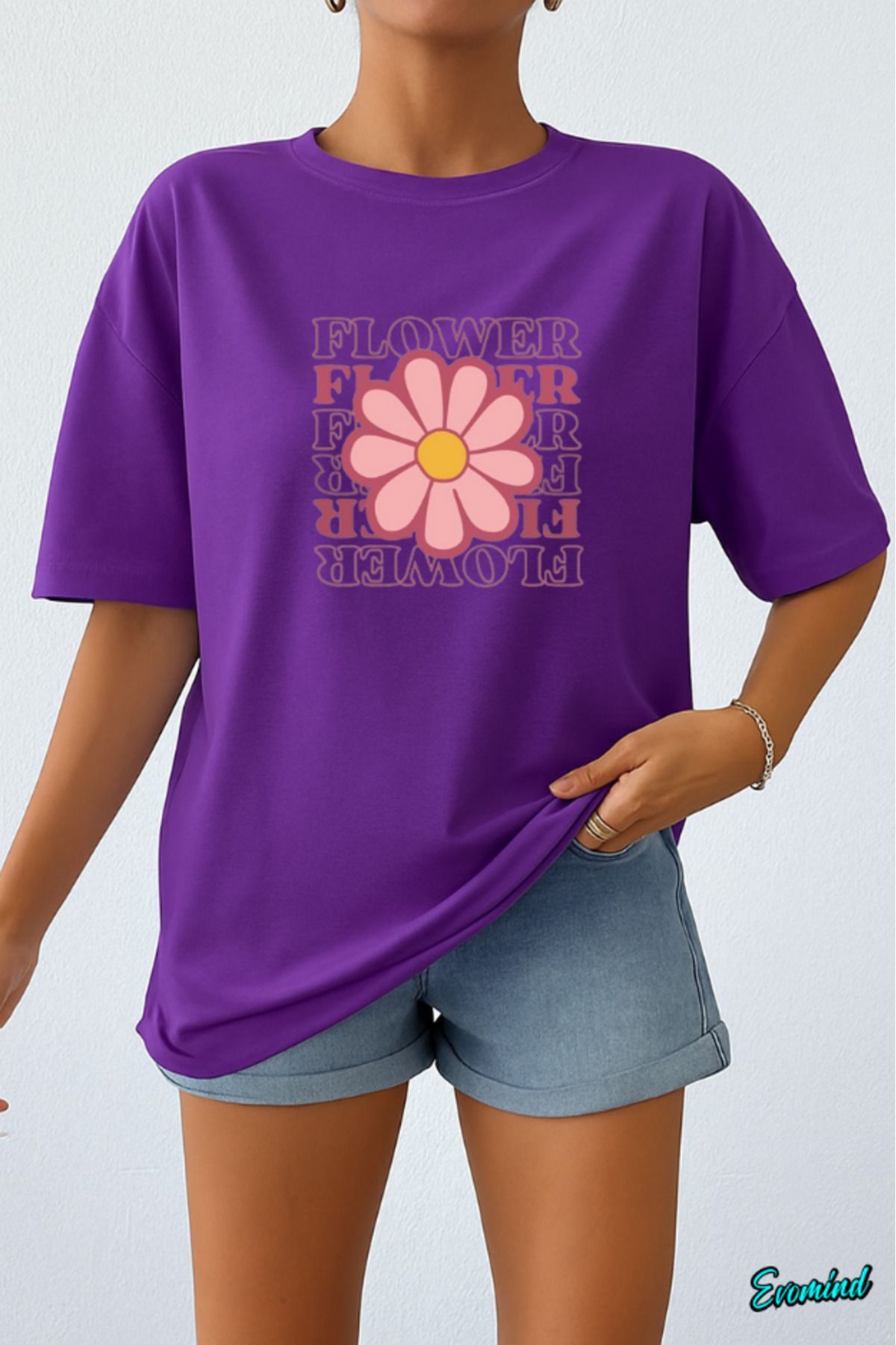 Evomind Flower Baskılı Unisex T-shirt
