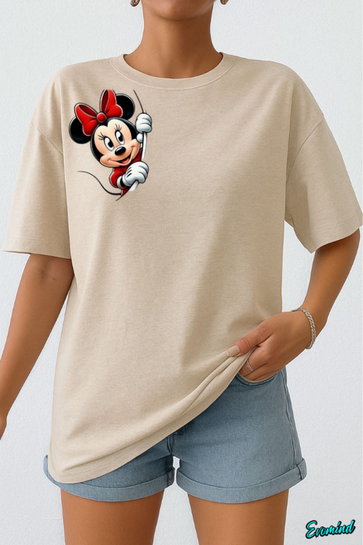 Evomind Çizgi Karakter Baskılı Unisex T-shirt
