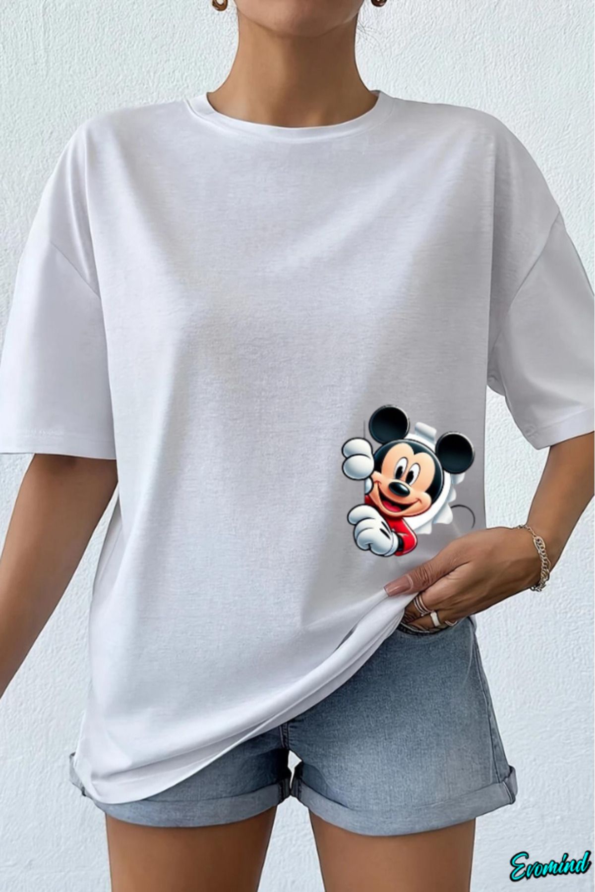 Evomind Çizgi Karakter Baskılı Unisex T-shirt