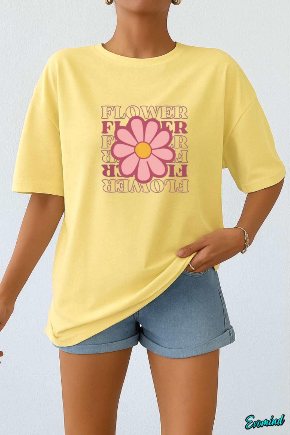Evomind Flower Baskılı Unisex T-shirt