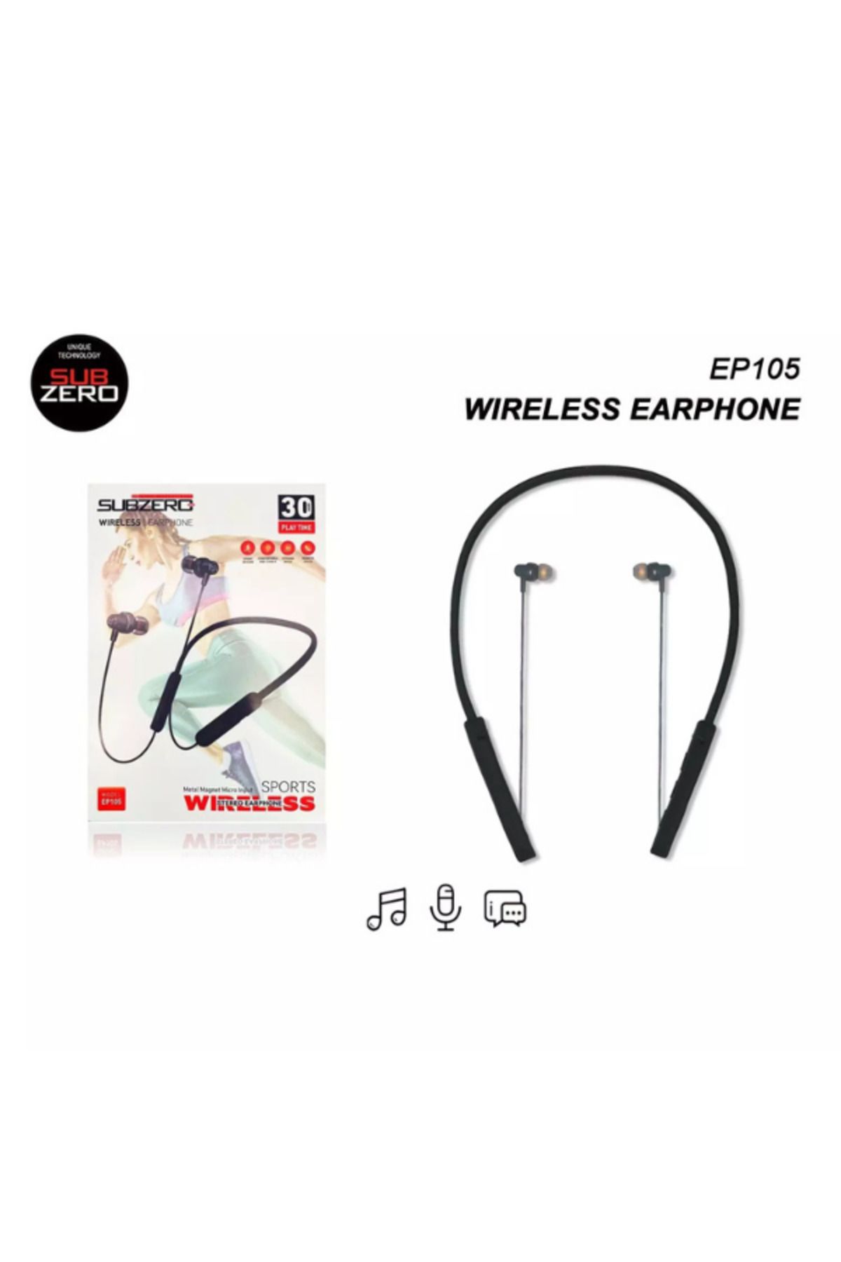 Subzero EP105 Boyun Askılı Bluetooth Kulaklık | 30 Saat Pil Ömrü, Kablosuz, Spor Tipi