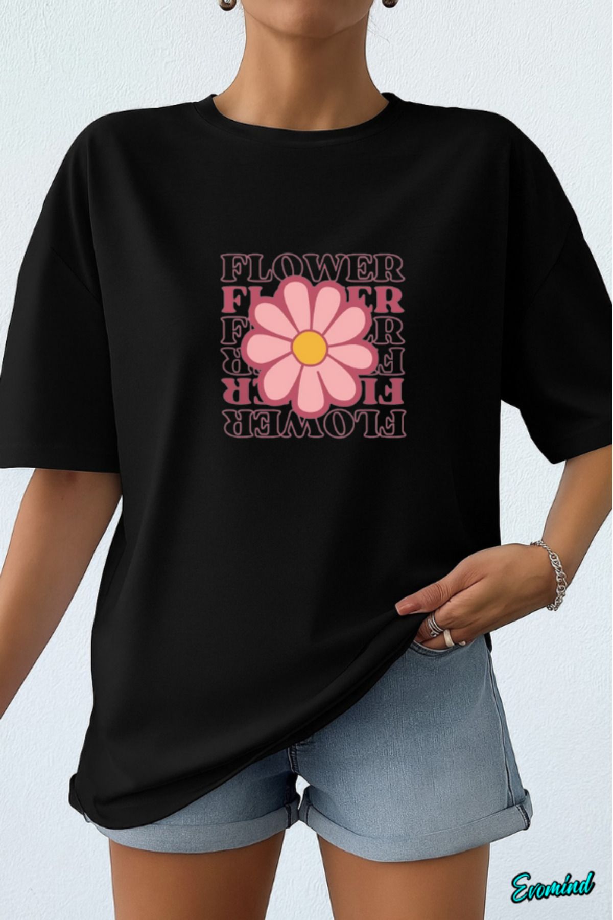 Evomind Flower Baskılı Unisex T-shirt