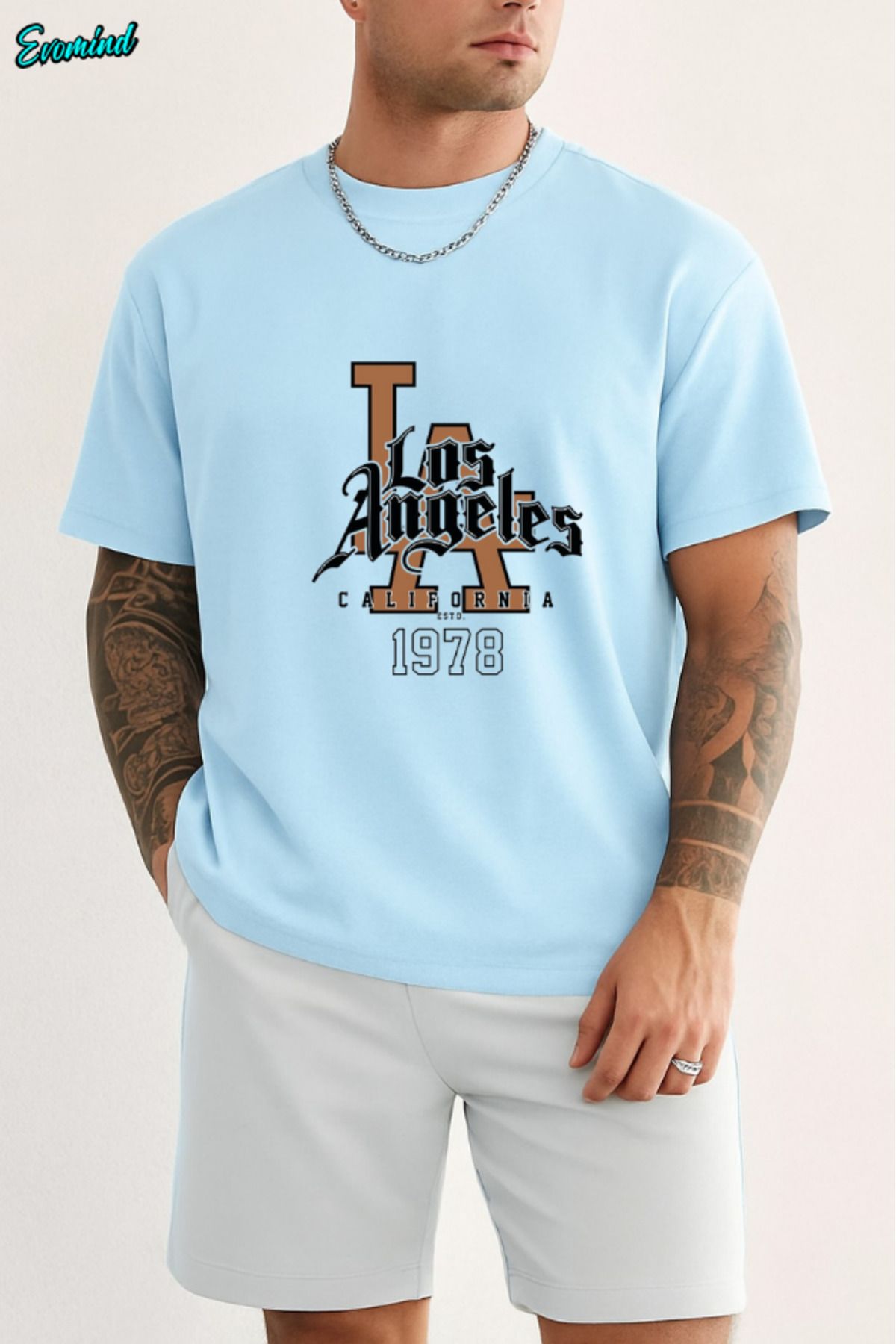Evomind Los Angeles Baskılı Unisex T-shirt