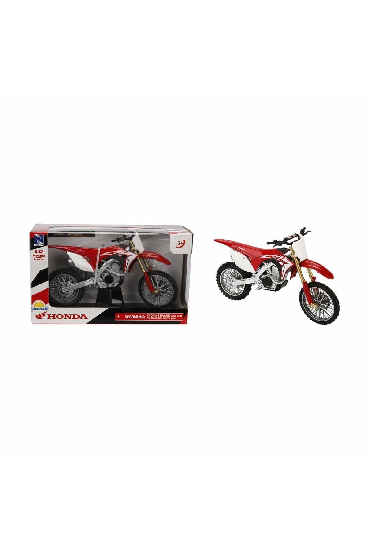 Omarı Kırmızı Honda CFR450R Modeli 1:12 Ölçekli Maket Araba