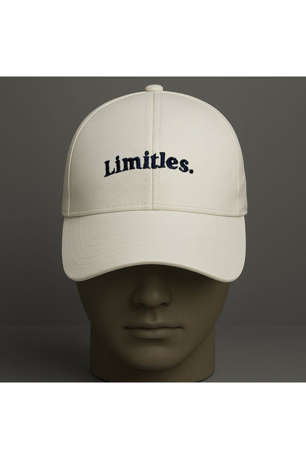 mieraedesign Mierae Unisex Lacivert Yazılı Beyaz Şapka