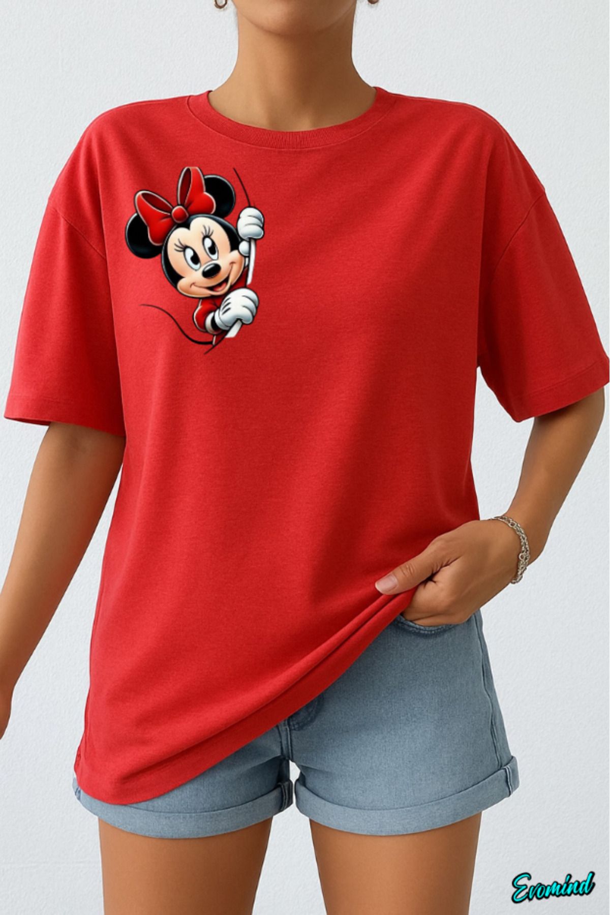 Evomind Çizgi Karakter Baskılı Unisex T-shirt