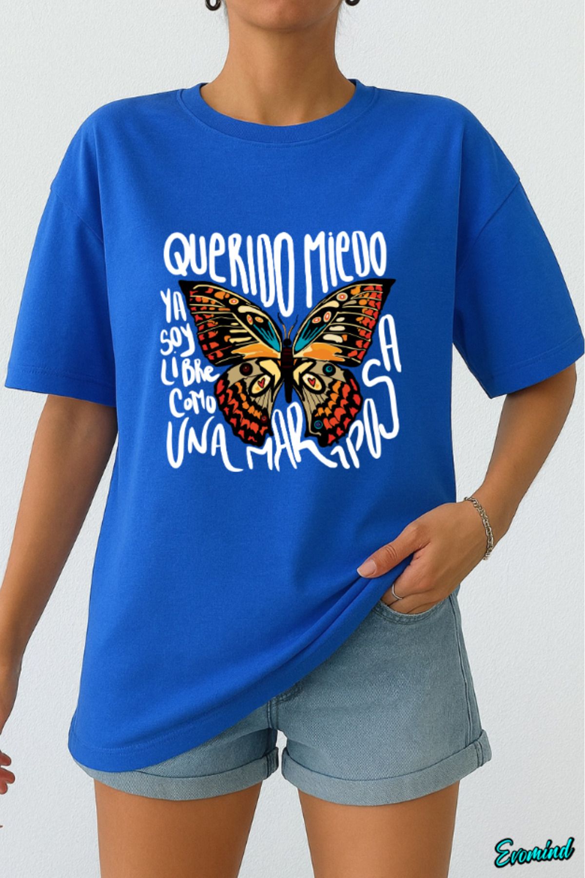Evomind Kelebek Baskılı Unisex T-shirt