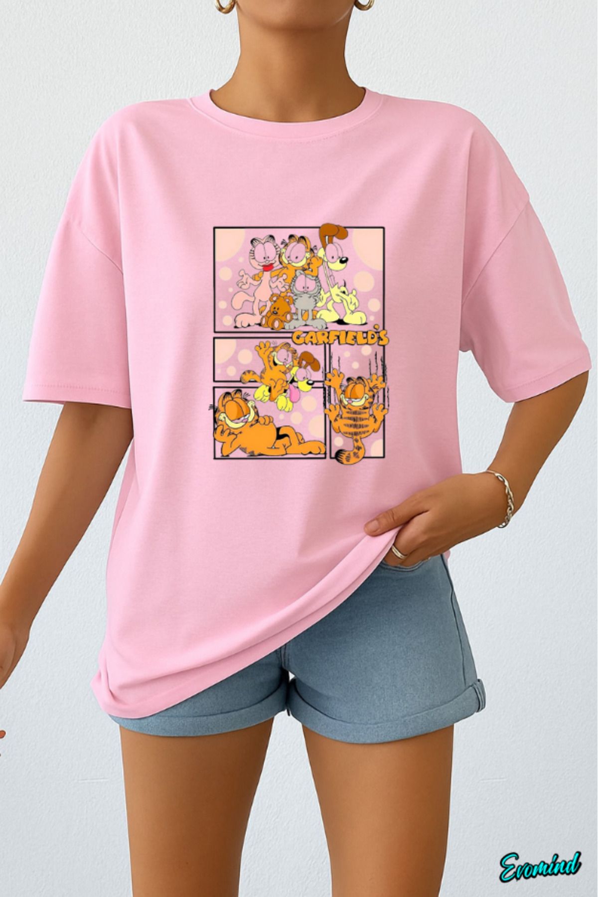 Evomind Çizgi Karakter Baskılı Unisex T-shirt