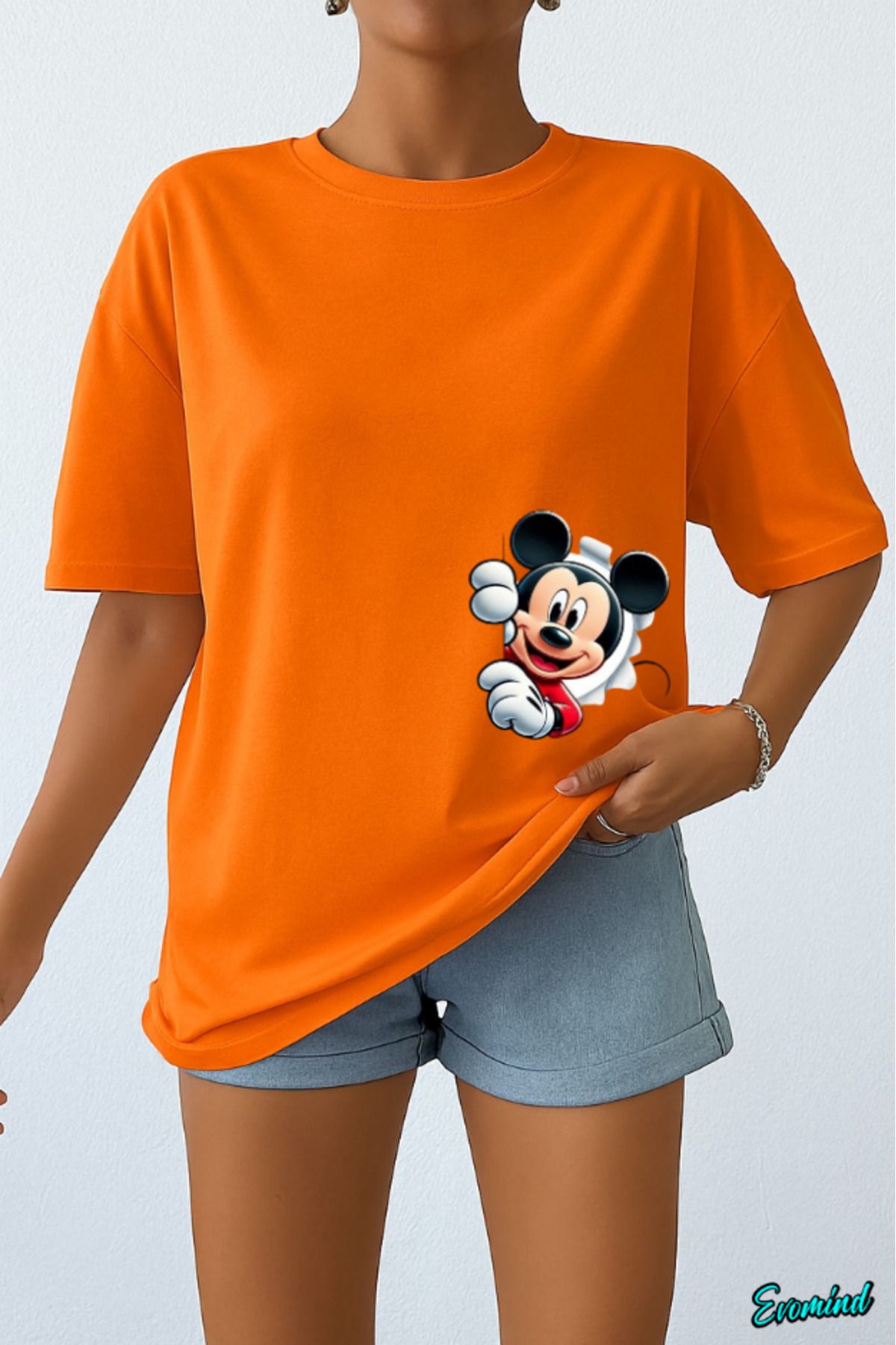 Evomind Çizgi Karakter Baskılı Unisex T-shirt