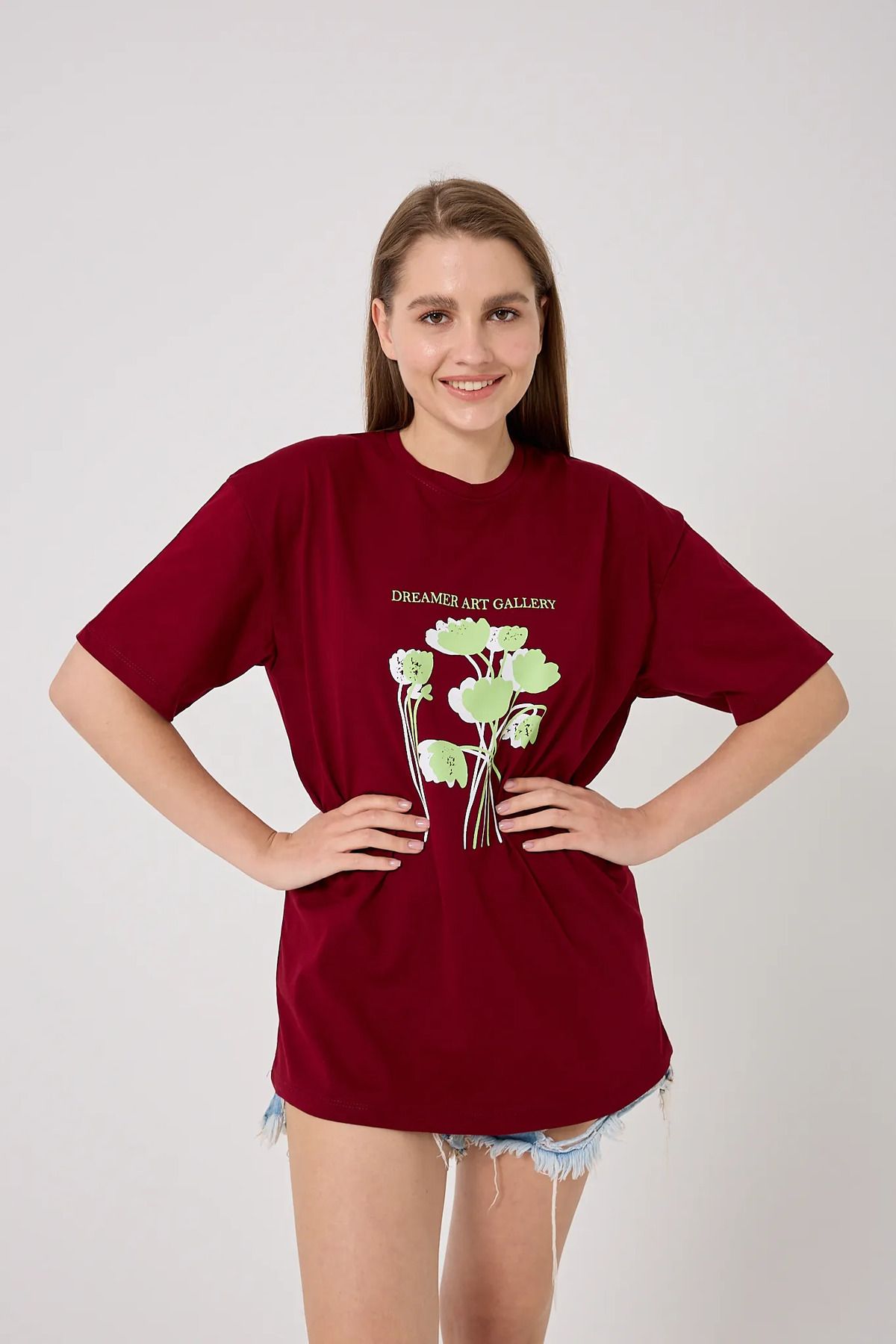 sernoy lomera SL4614-Oversize DREAMER ART GALLERY Yazı Baskılı T-Shirt