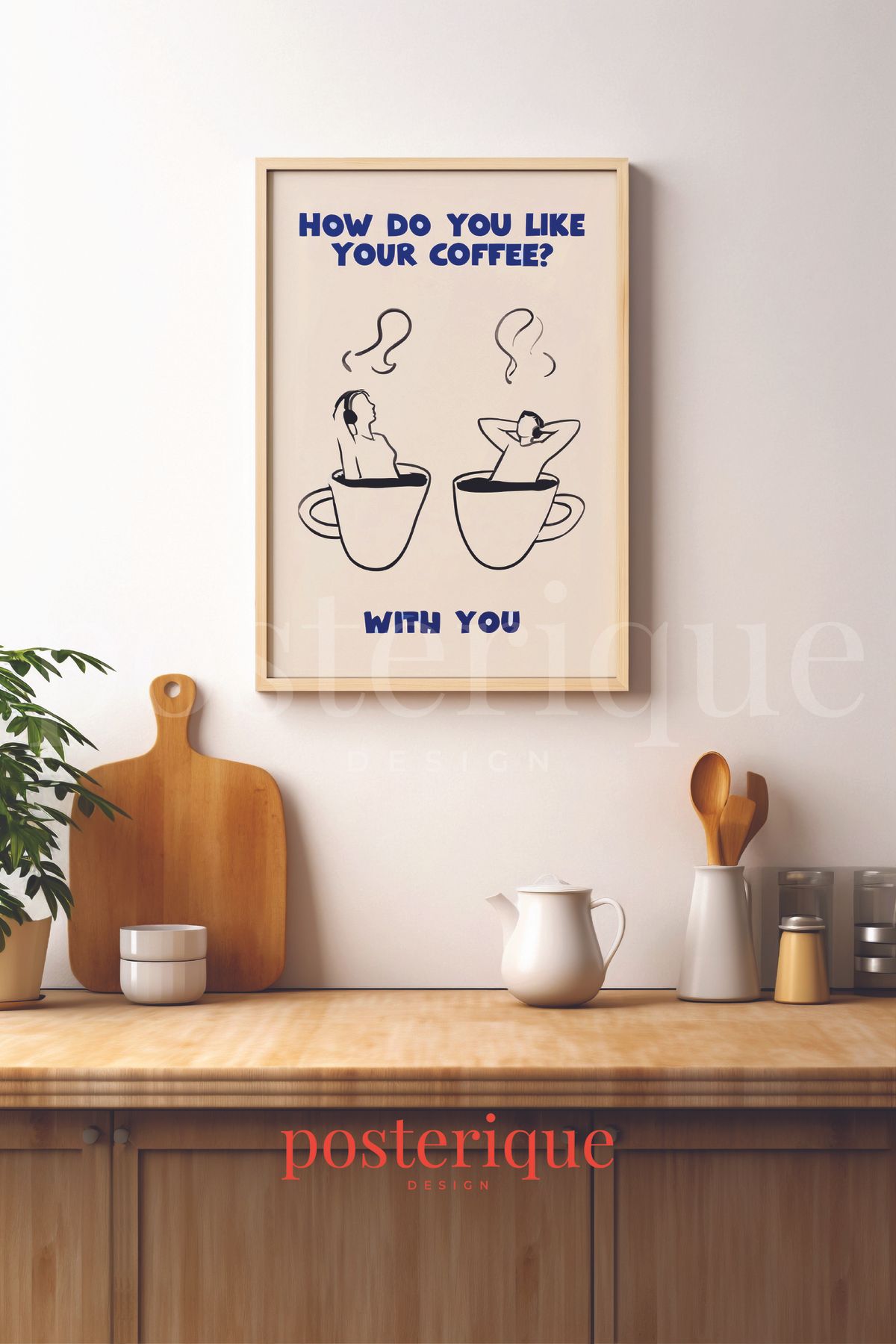 posterique Coffee Corner Çerçevesiz Poster Kahve Coffee Temalı Modern Dekoratif Minimal Tablo
