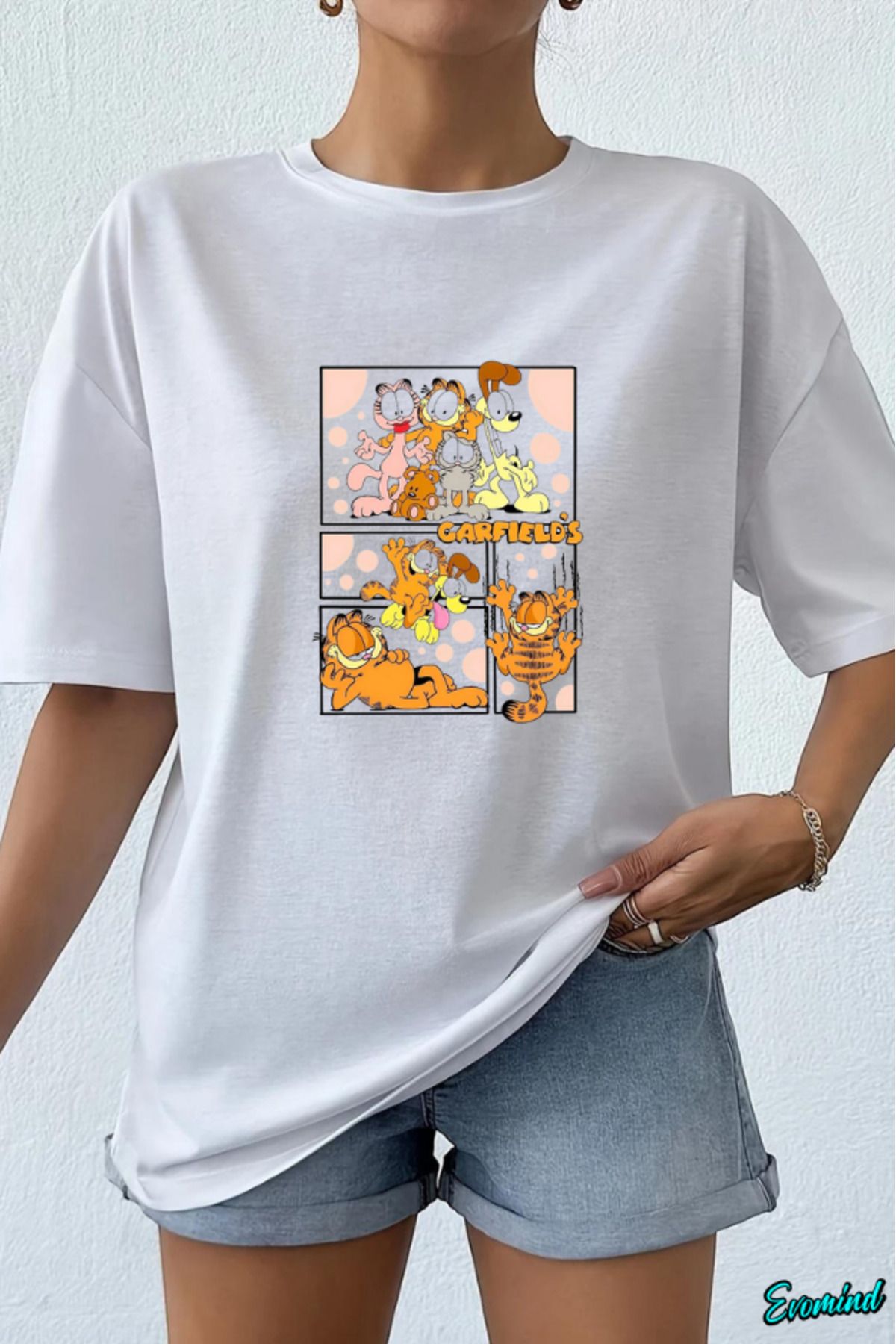 Evomind Çizgi Karakter Baskılı Unisex T-shirt