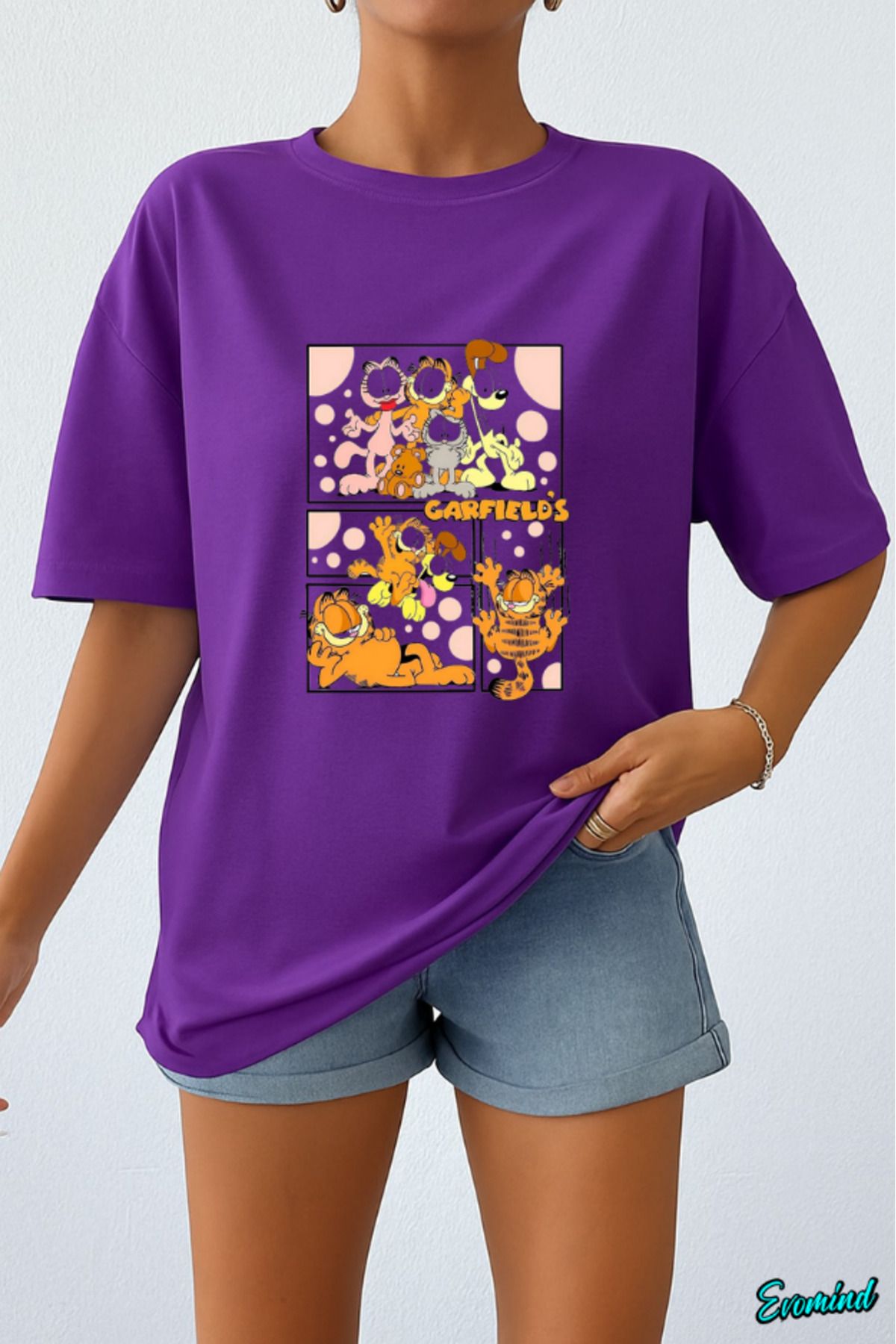 Evomind Çizgi Karakter Baskılı Unisex T-shirt