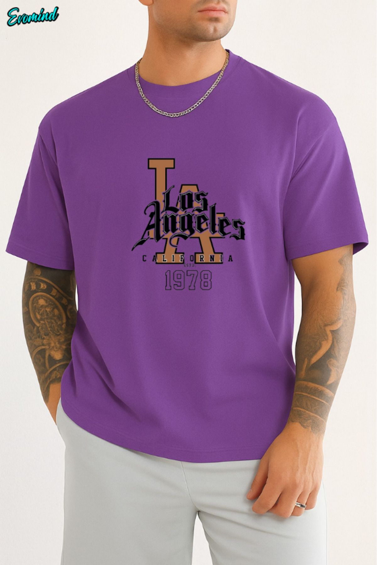 Evomind Los Angeles Baskılı Unisex T-shirt