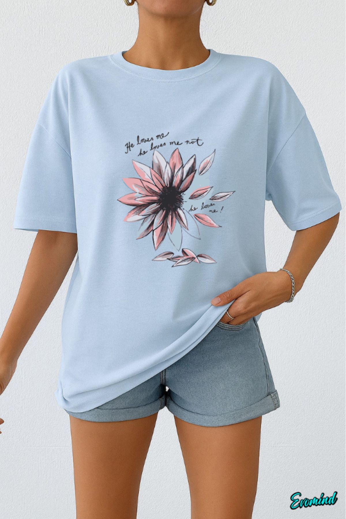 Evomind Papatya Baskılı Unisex T-shirt