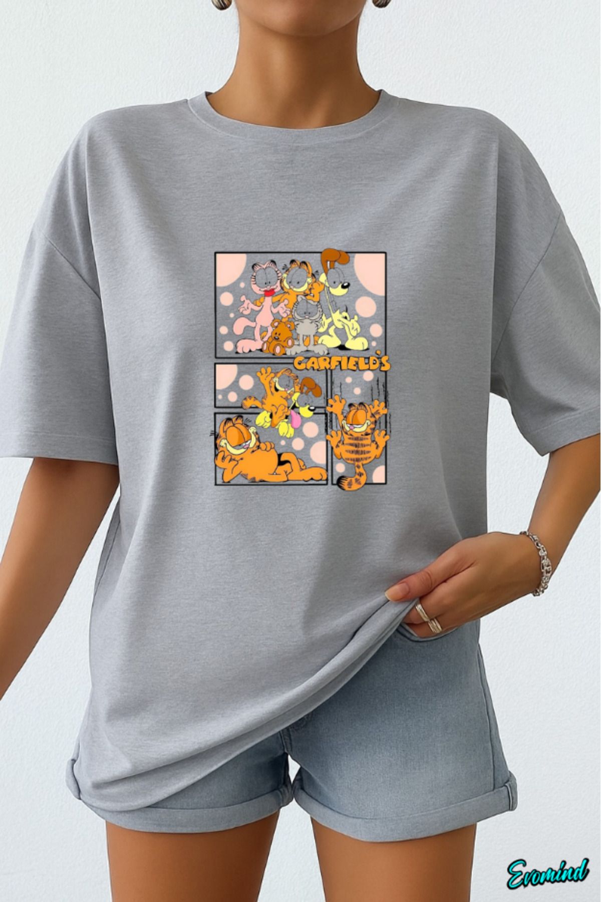 Evomind Çizgi Karakter Baskılı Unisex T-shirt
