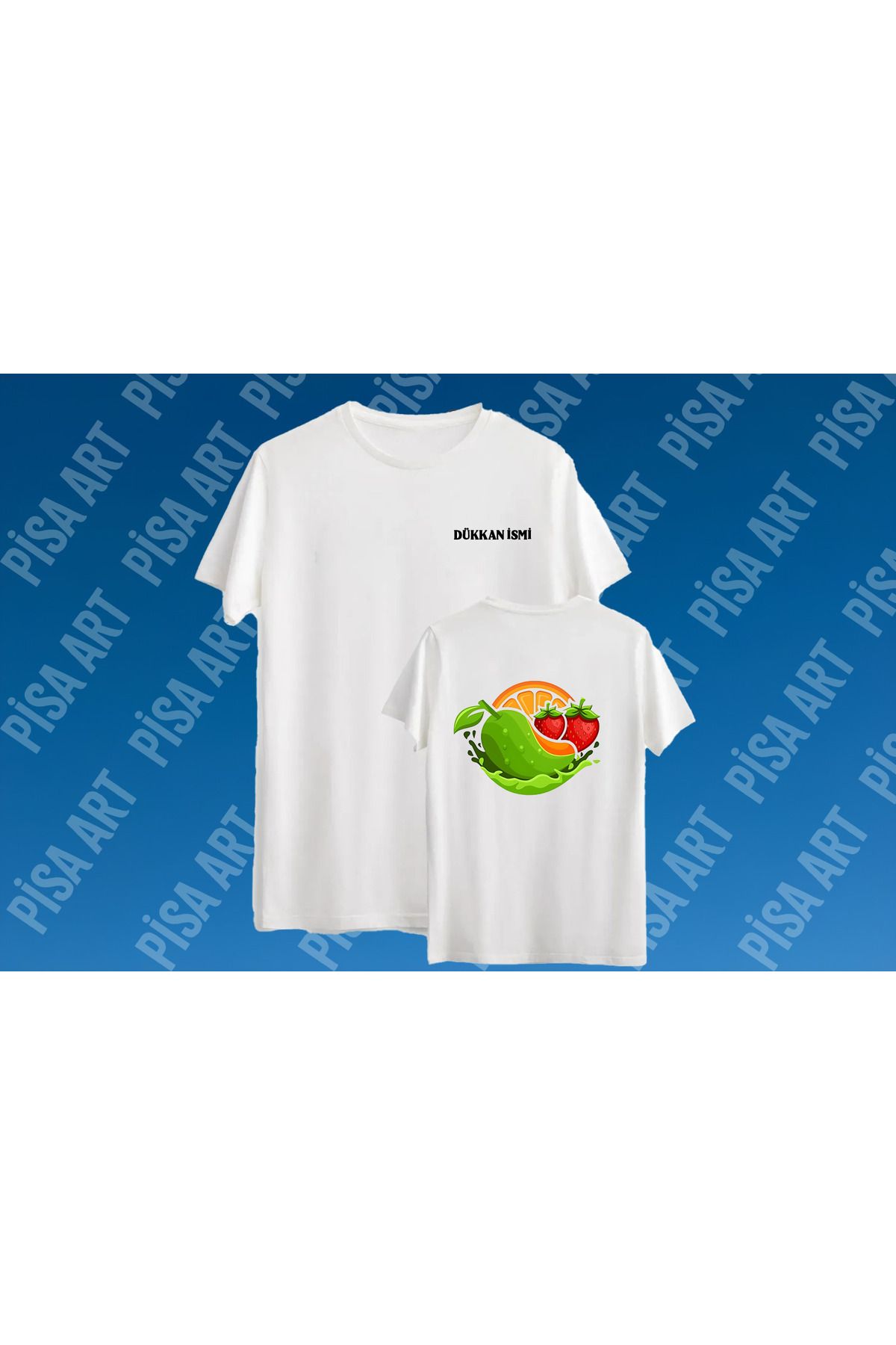 Pisa Art Kişiye Özel İsim Soyisim Manav T-Shirt(Arkadaki Model İsteğinize Göre Değişebilir)