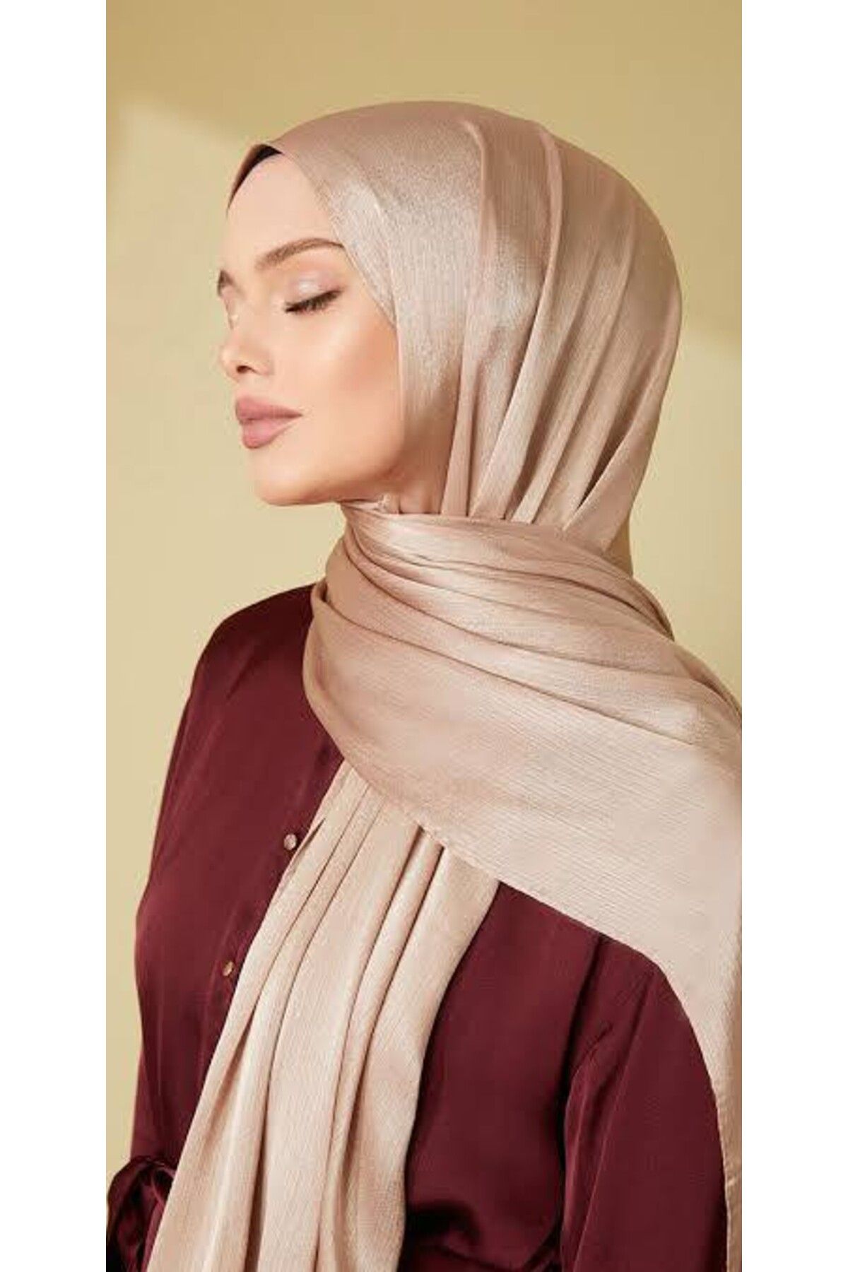 Aynur Janjan Trend Parlak Saten Dokulu Abiye Şifon Siyah Işıl Şal 185 X 70