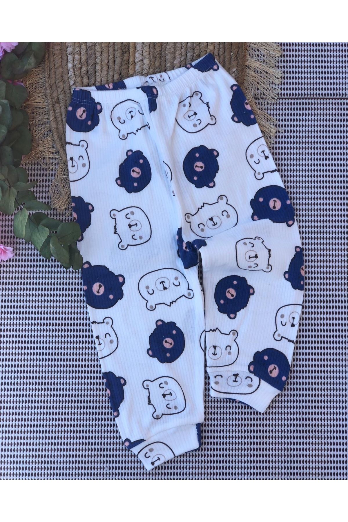 TiniMiny Kİds Ayı Kafa Baskılı Manşetli Bebe Alt