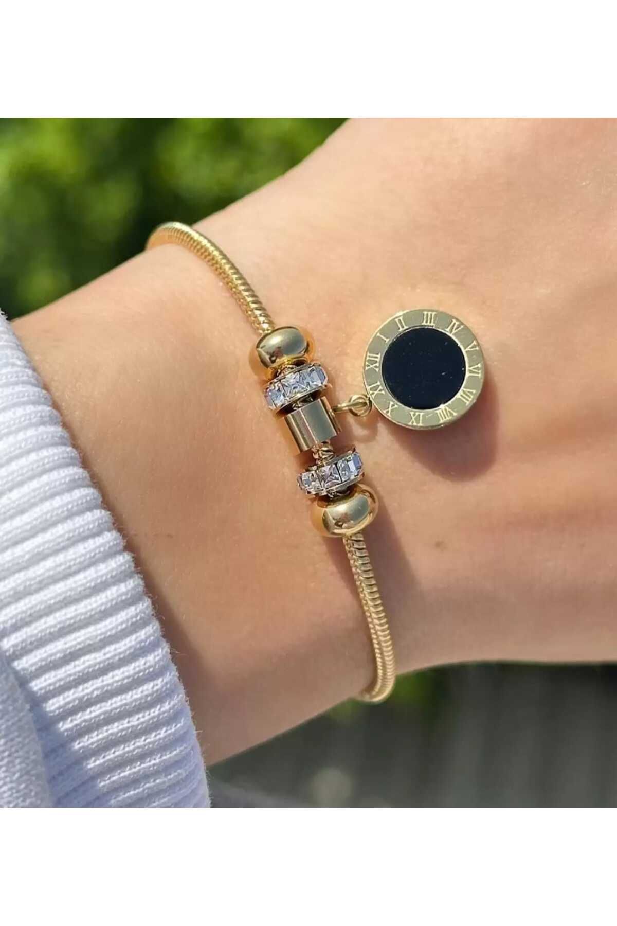 Jewerly Çelik Roma rakamlı bileklik