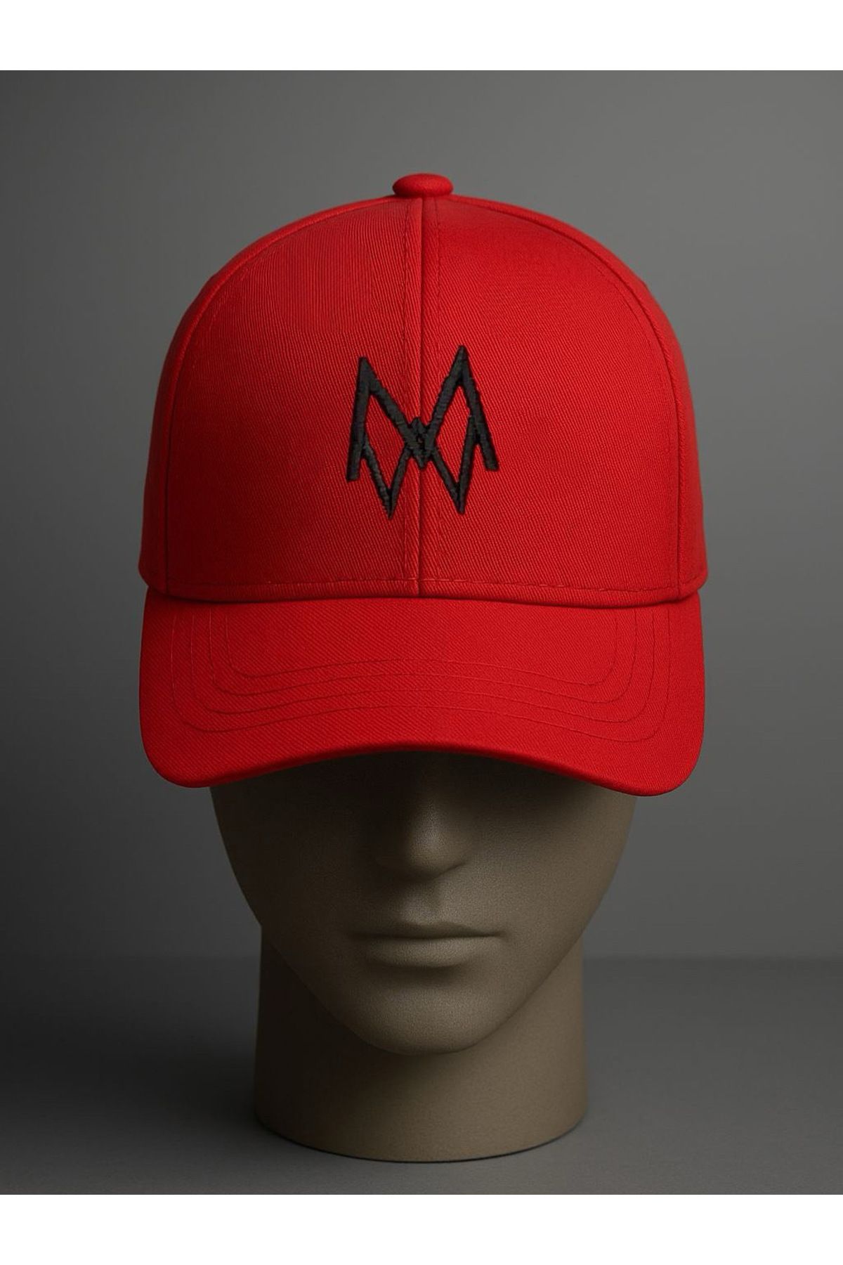 mieraedesign Mierae Unisex Siyah Desenli Kırmızı Şapka
